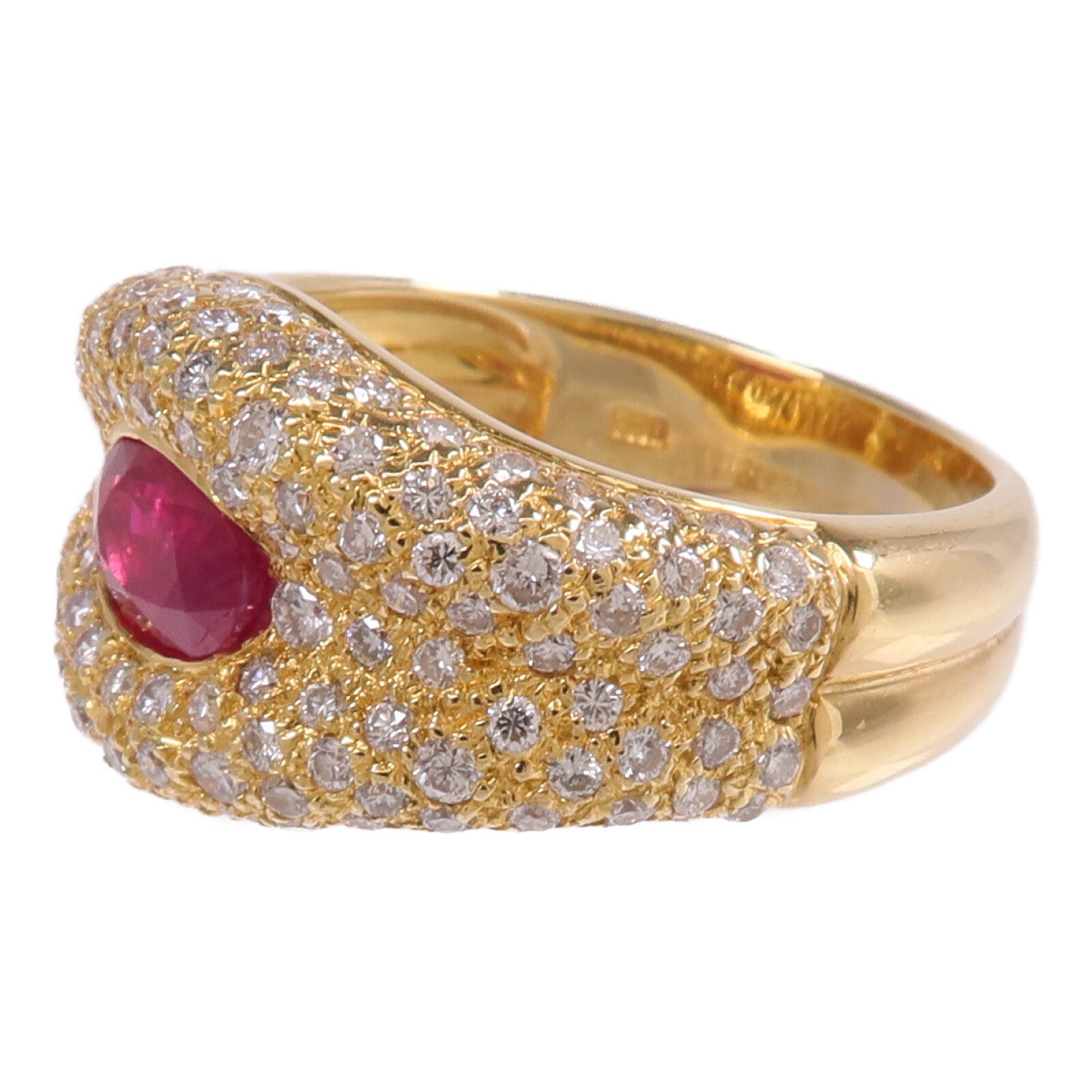 JEWELRY 18K黃金Ruby Diamond Ring紅寶石/鑽石戒指US#6.5