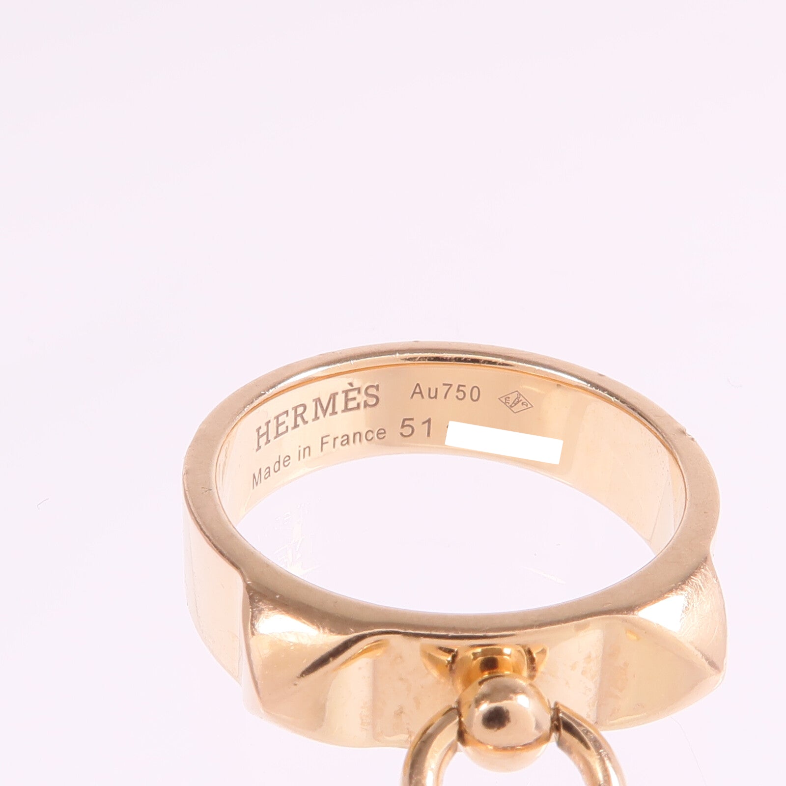 HERMES 【激減優惠】18K玫瑰金Collier de chien Ring戒指Hermes#51/US#5.75