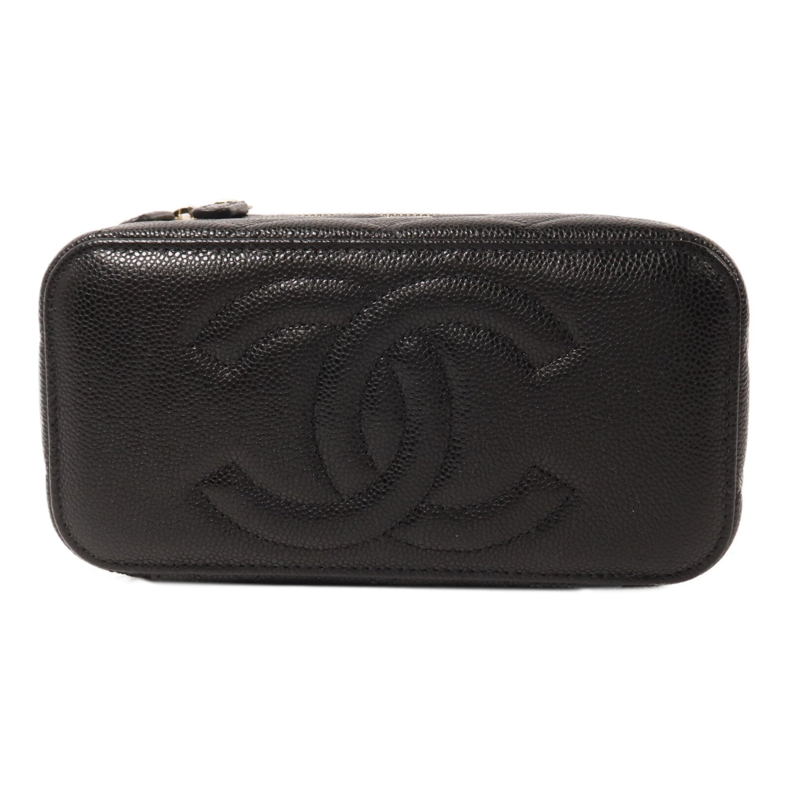 CHANEL 牛皮皮革Vanity Case鏈帶肩背袋