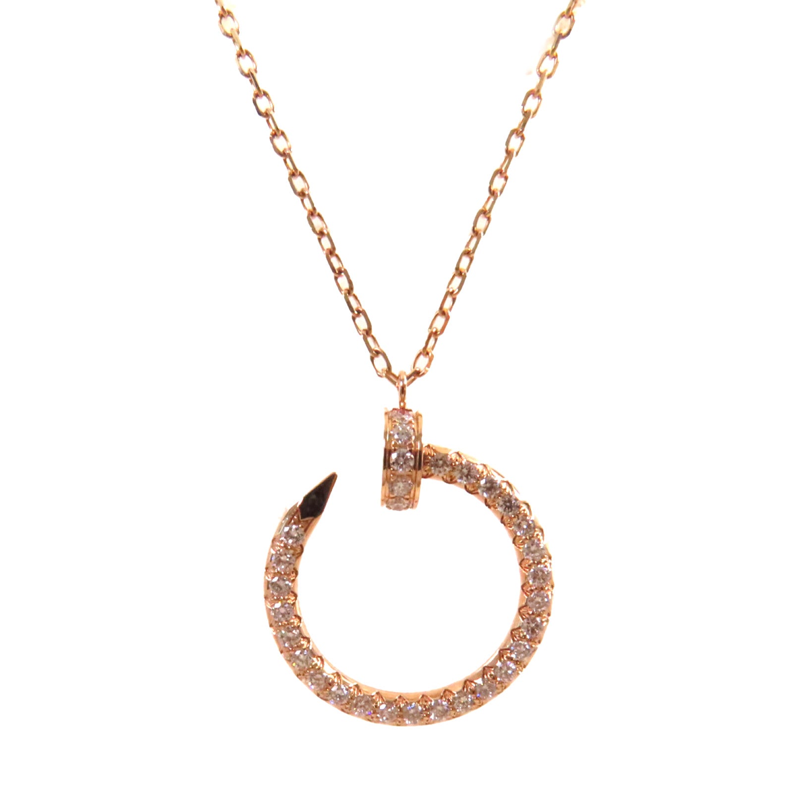 CARTIER 18K玫瑰金Diamonds Juste Un Clou Necklace項鍊