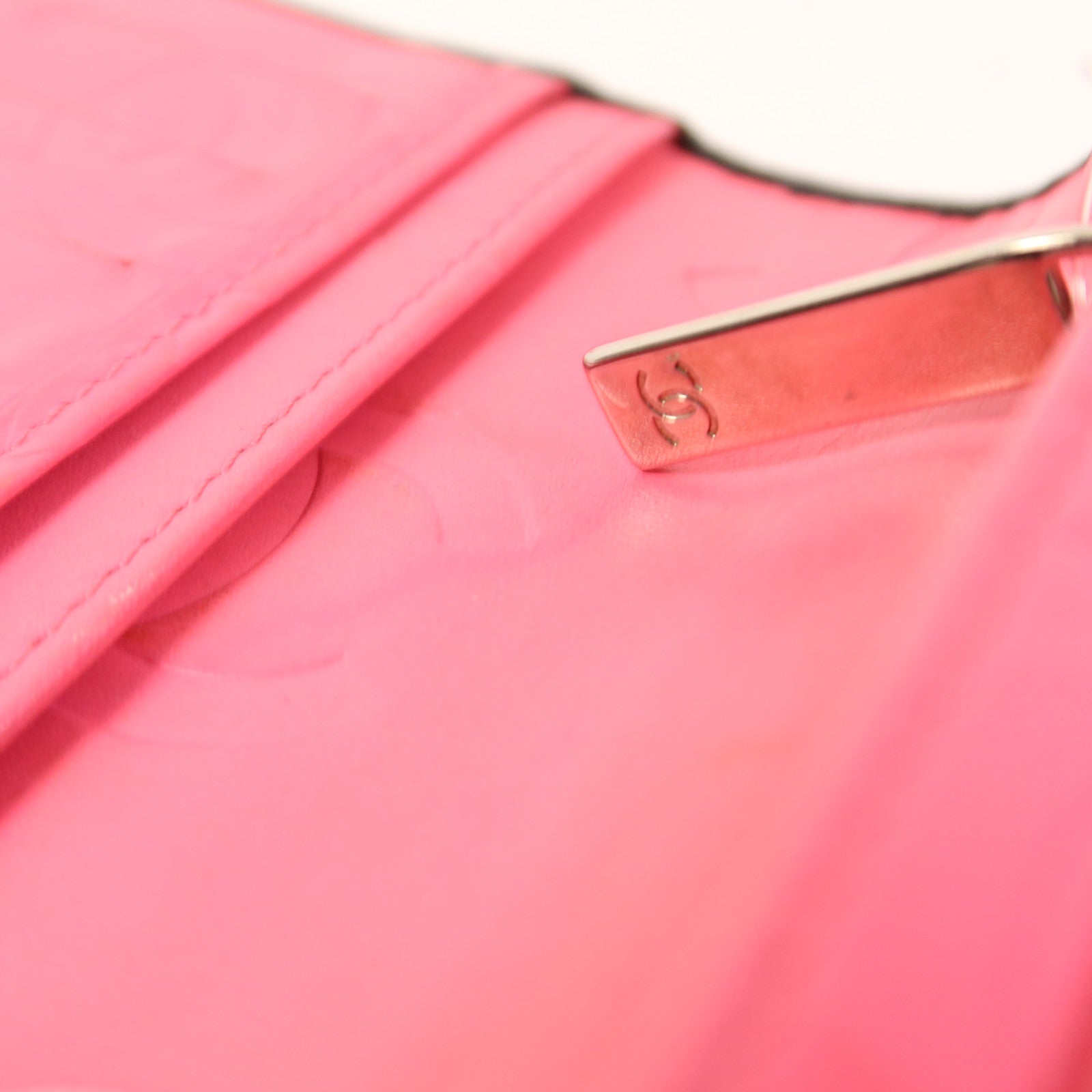 CHANEL 牛皮皮革Cambon Long Bifold Wallet銀扣長錢包