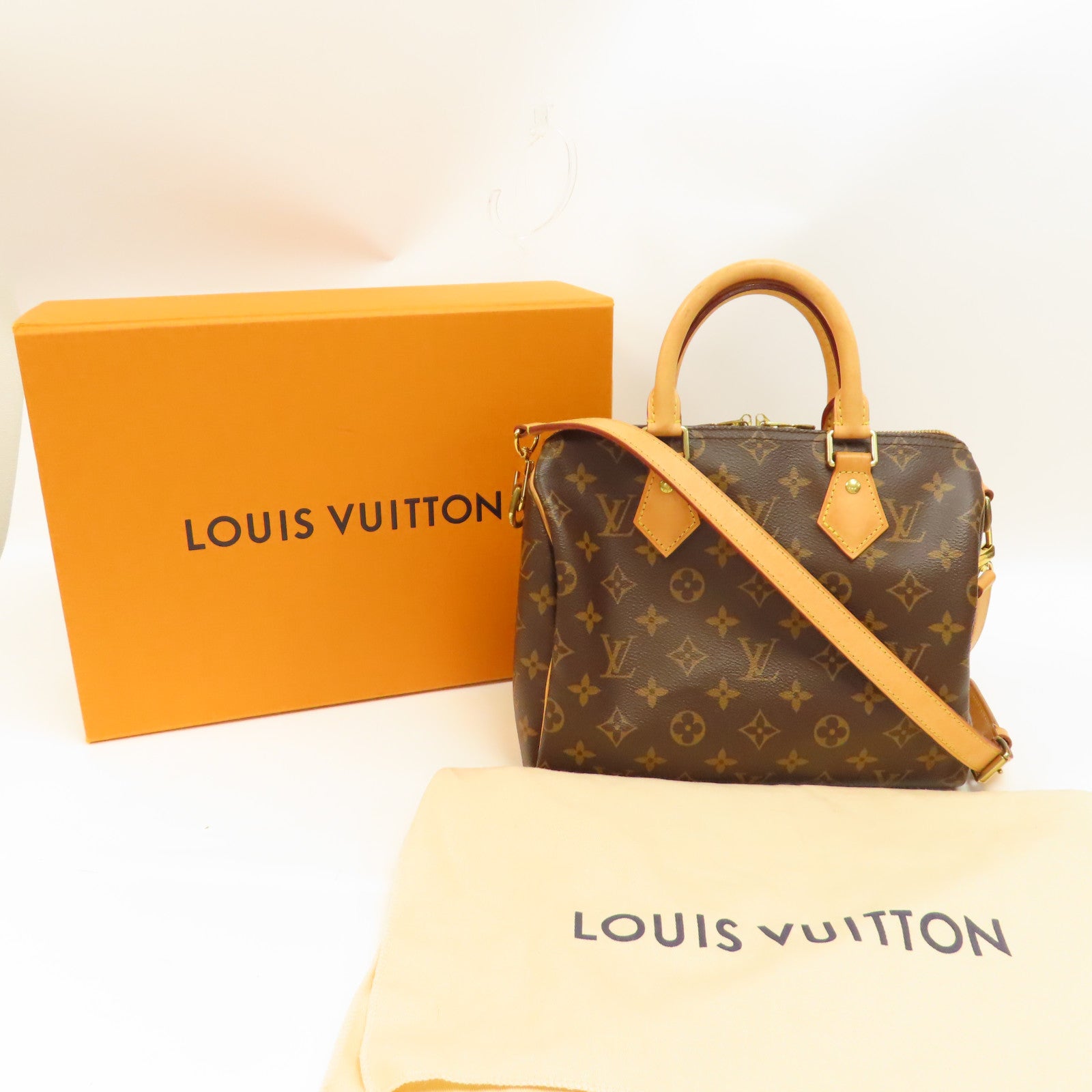 LOUIS VUITTON Monogram Speedy Bandouliere 25金扣手挽肩背兩用袋啡色