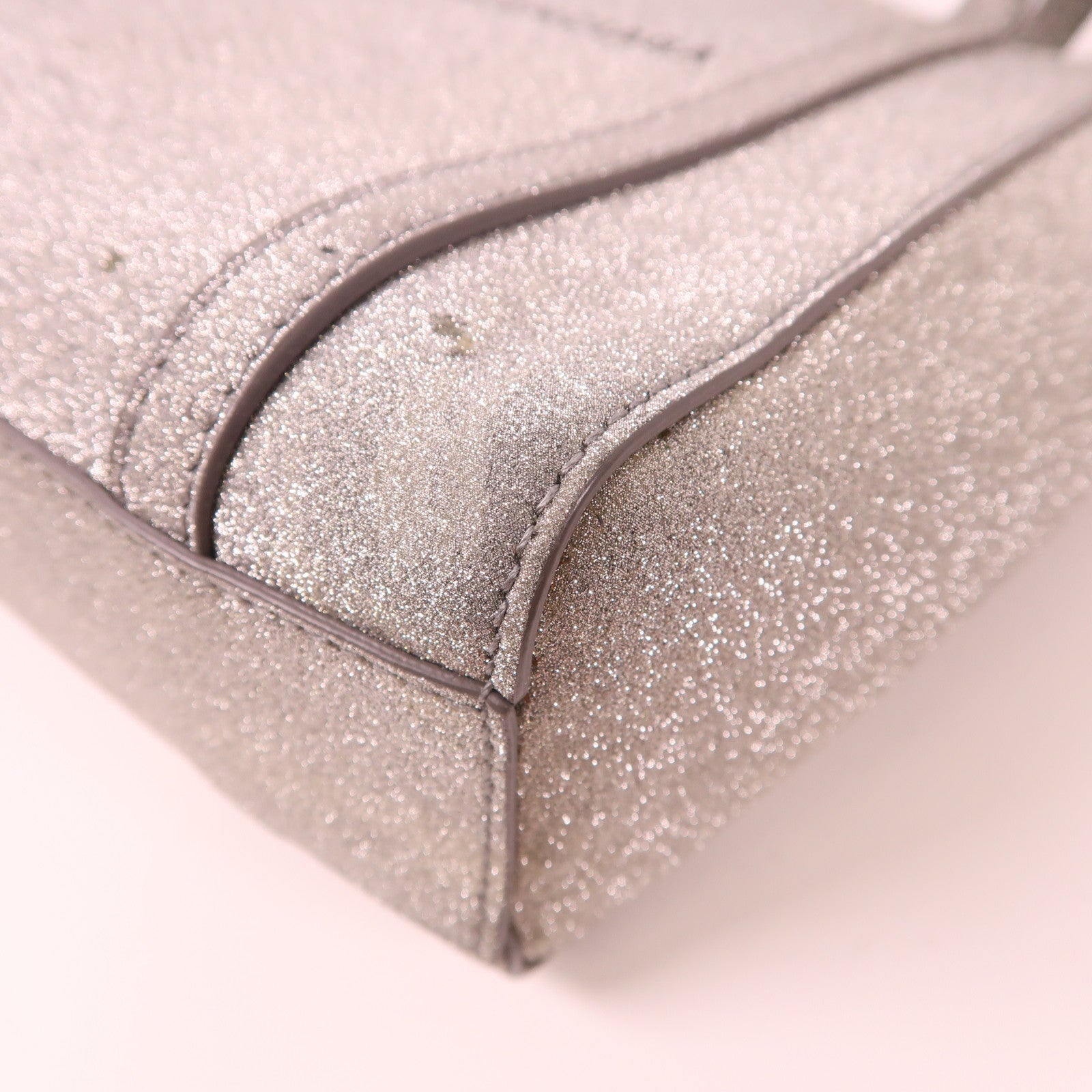 BALENCIAGA 2 Way Bag Leather Silver