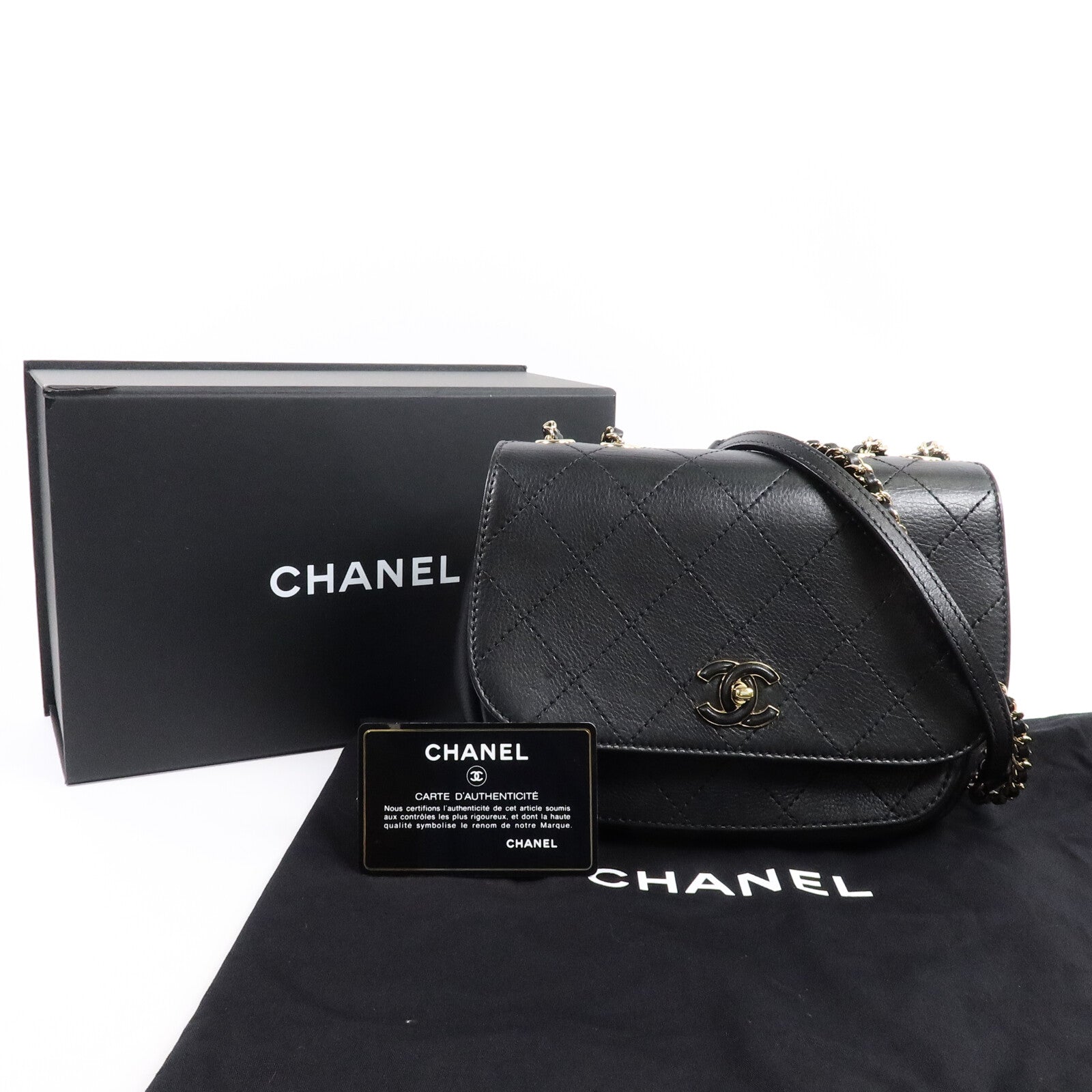 CHANEL 牛皮皮革Chain Shoulder Bag鏈帶肩背袋