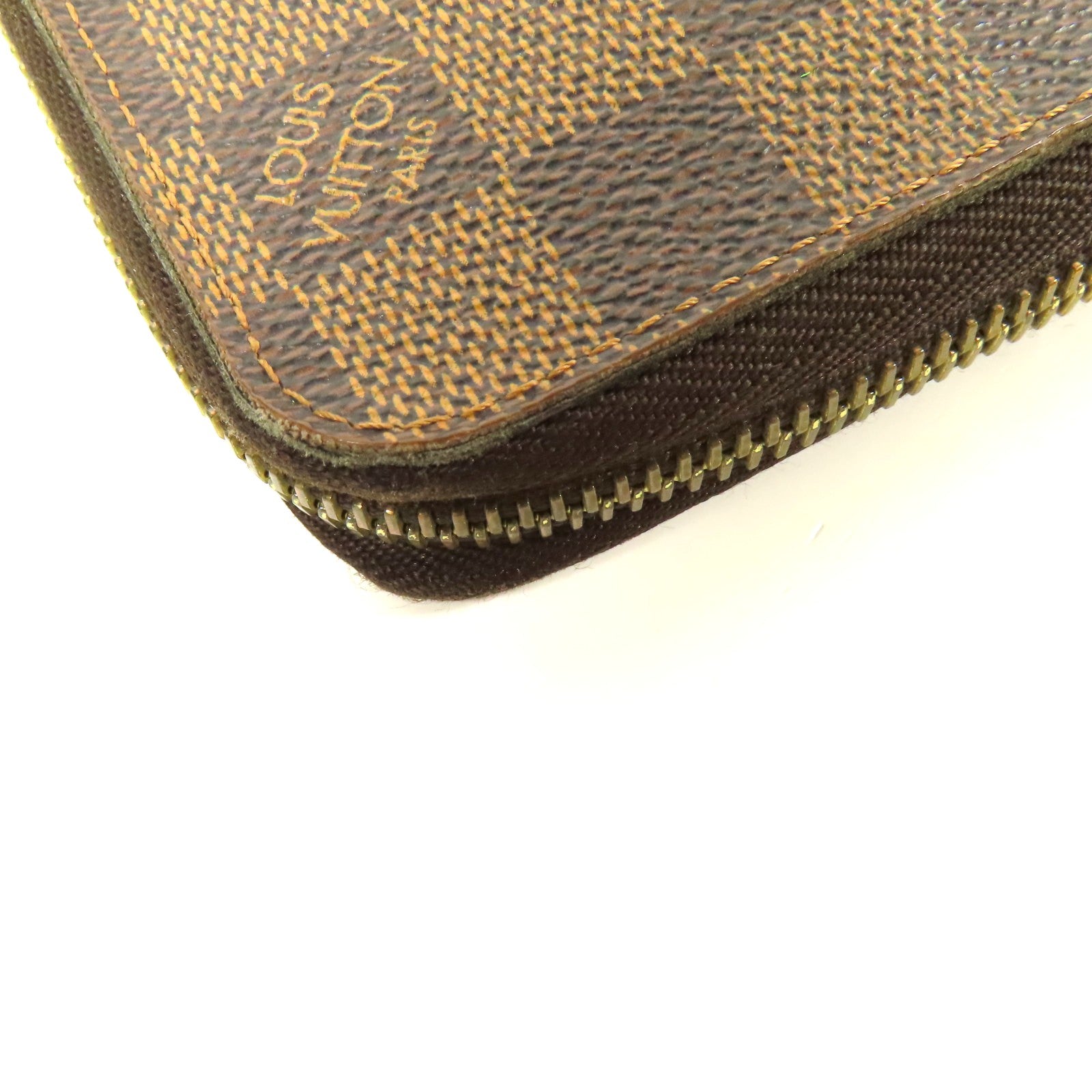 LOUIS VUITTON Damier Zippy Wallet金扣長錢包