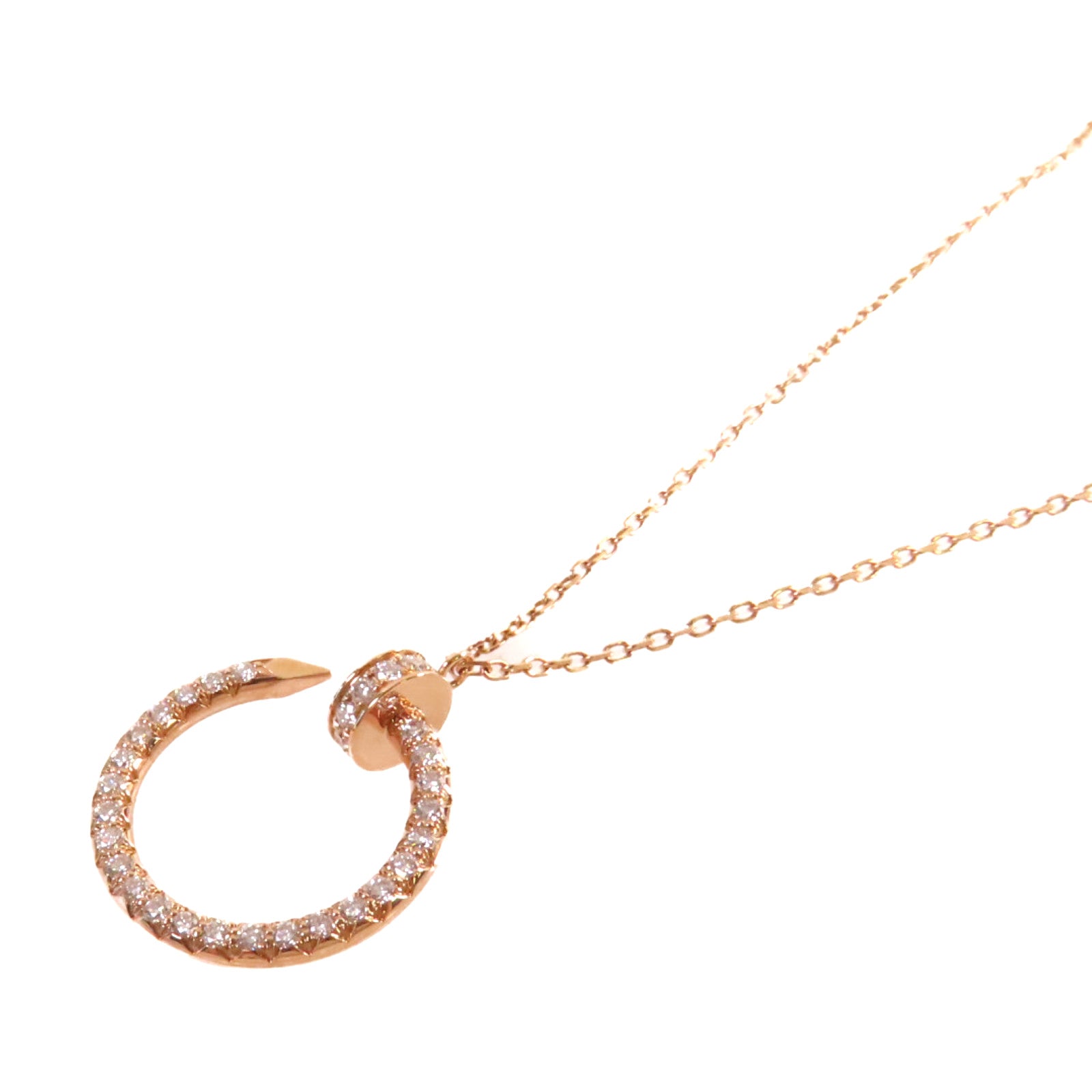 CARTIER 18K玫瑰金Diamonds Juste Un Clou Necklace項鍊