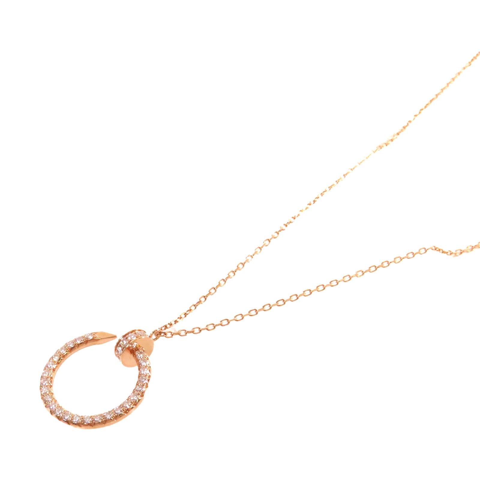 CARTIER 18K玫瑰金Diamonds Juste Un Clou Necklace項鍊