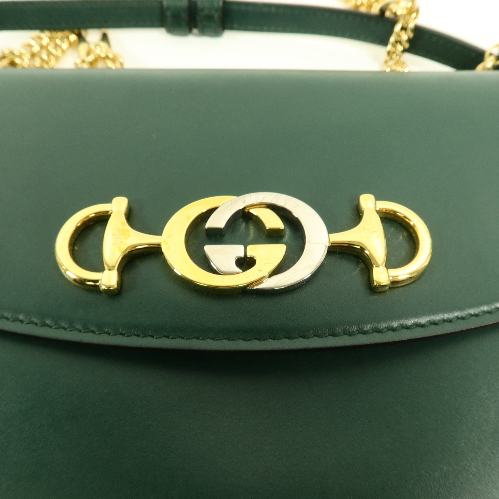 GUCCI 牛皮皮革Zumi Shoulder Bag鏈帶手挽肩背兩用袋