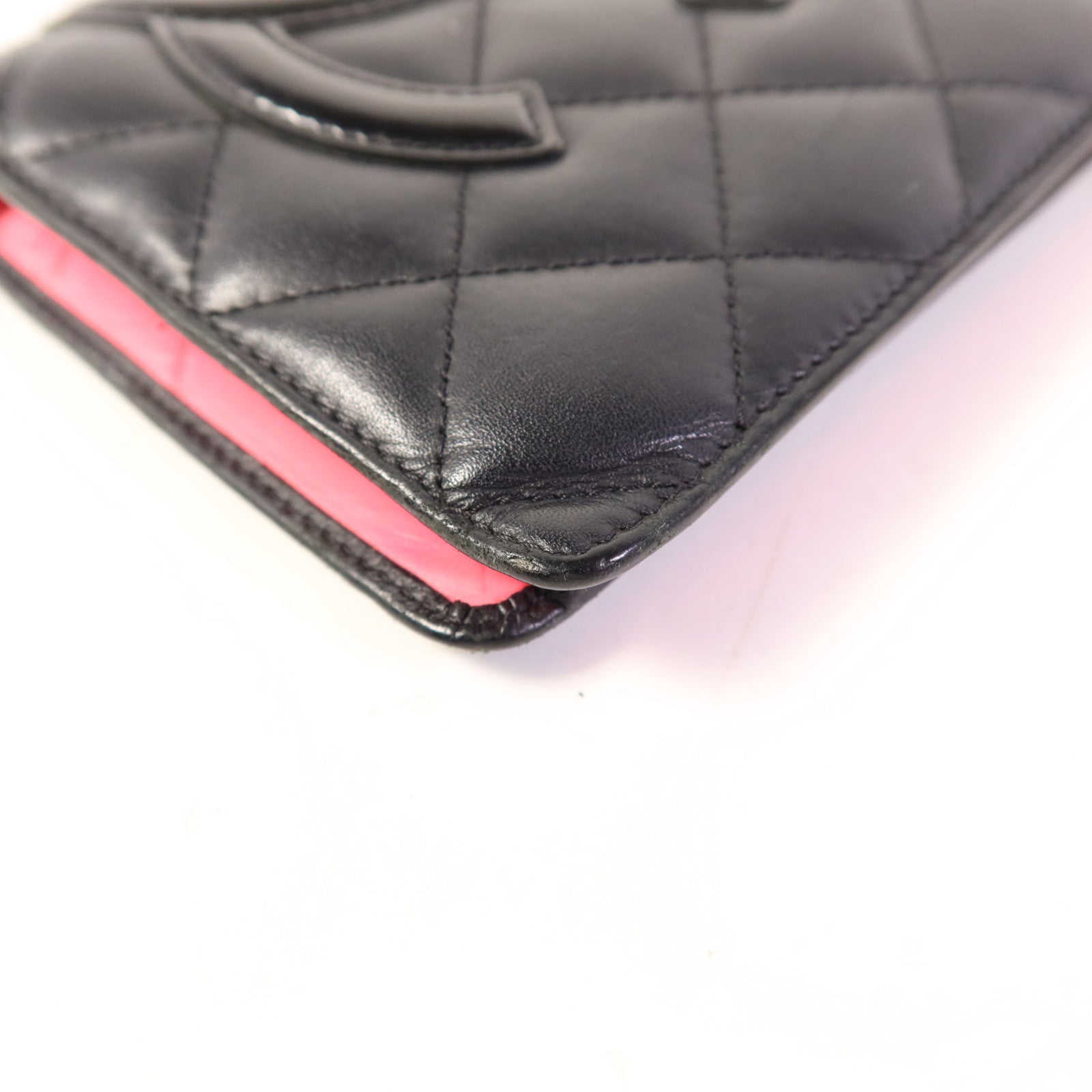 CHANEL 牛皮皮革Cambon Long Bifold Wallet銀扣長錢包