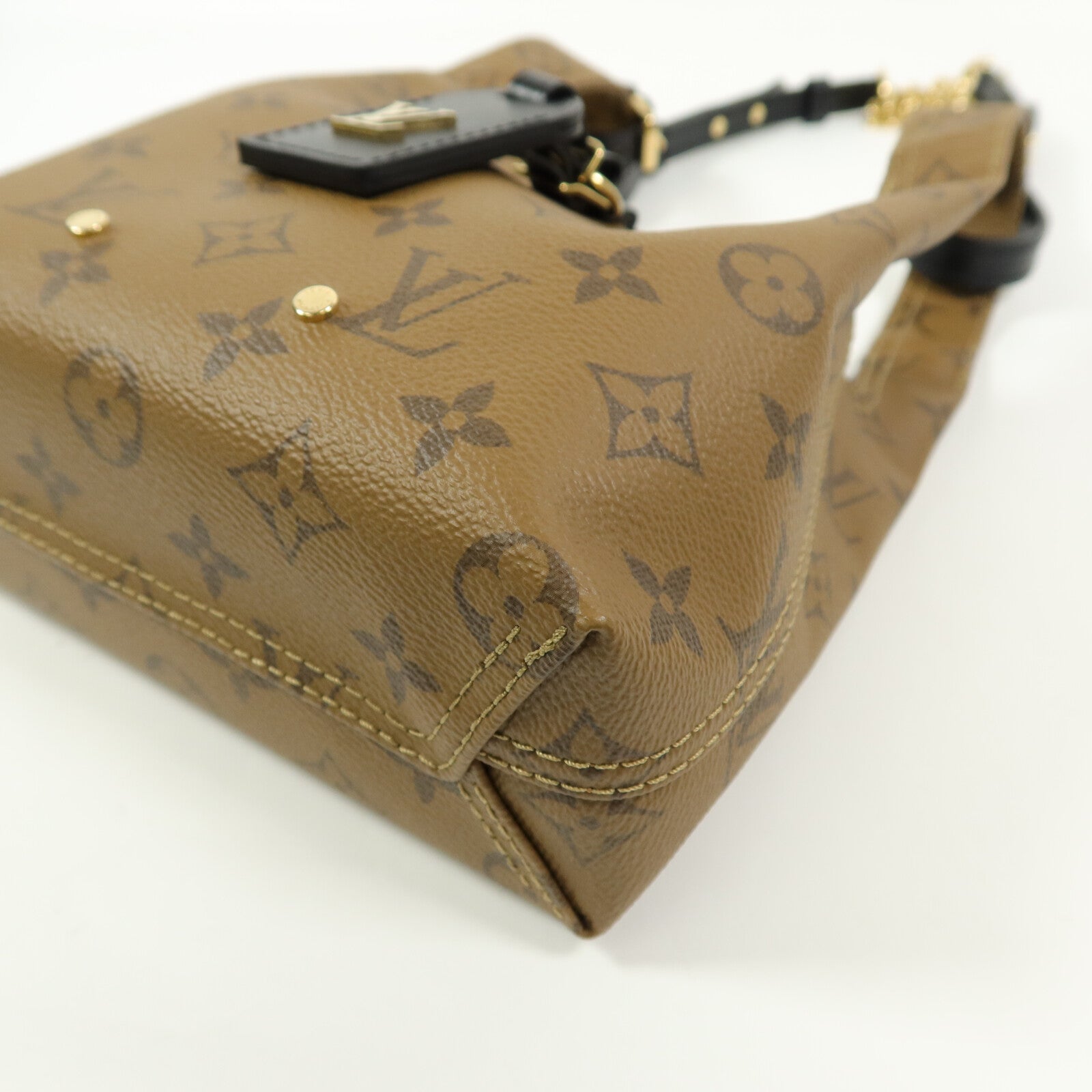 LOUIS VUITTON Monogram Reverse Atlantis BB金扣手挽肩背兩用袋