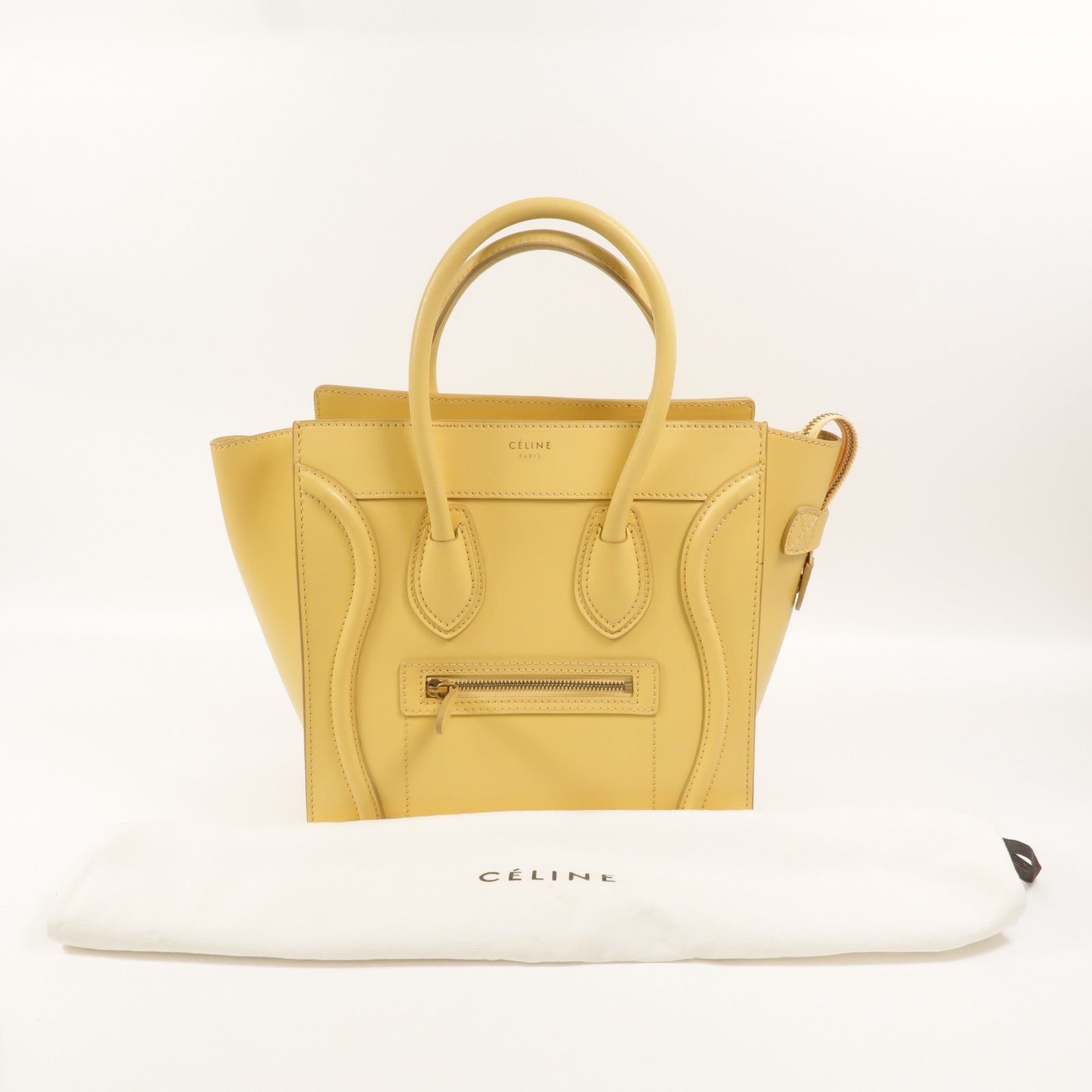 CELINE 牛皮皮革Micro Luggage手挽袋