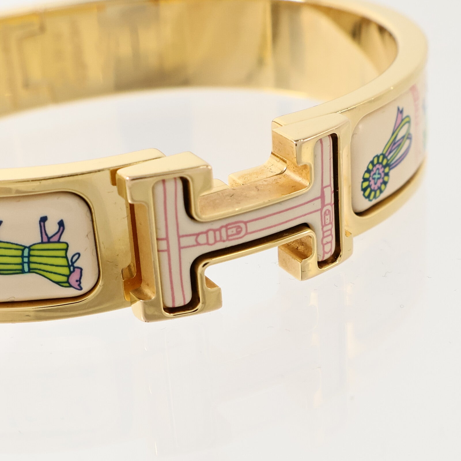 HERMES 金屬/琺瑯Clic H Bangle手鐲