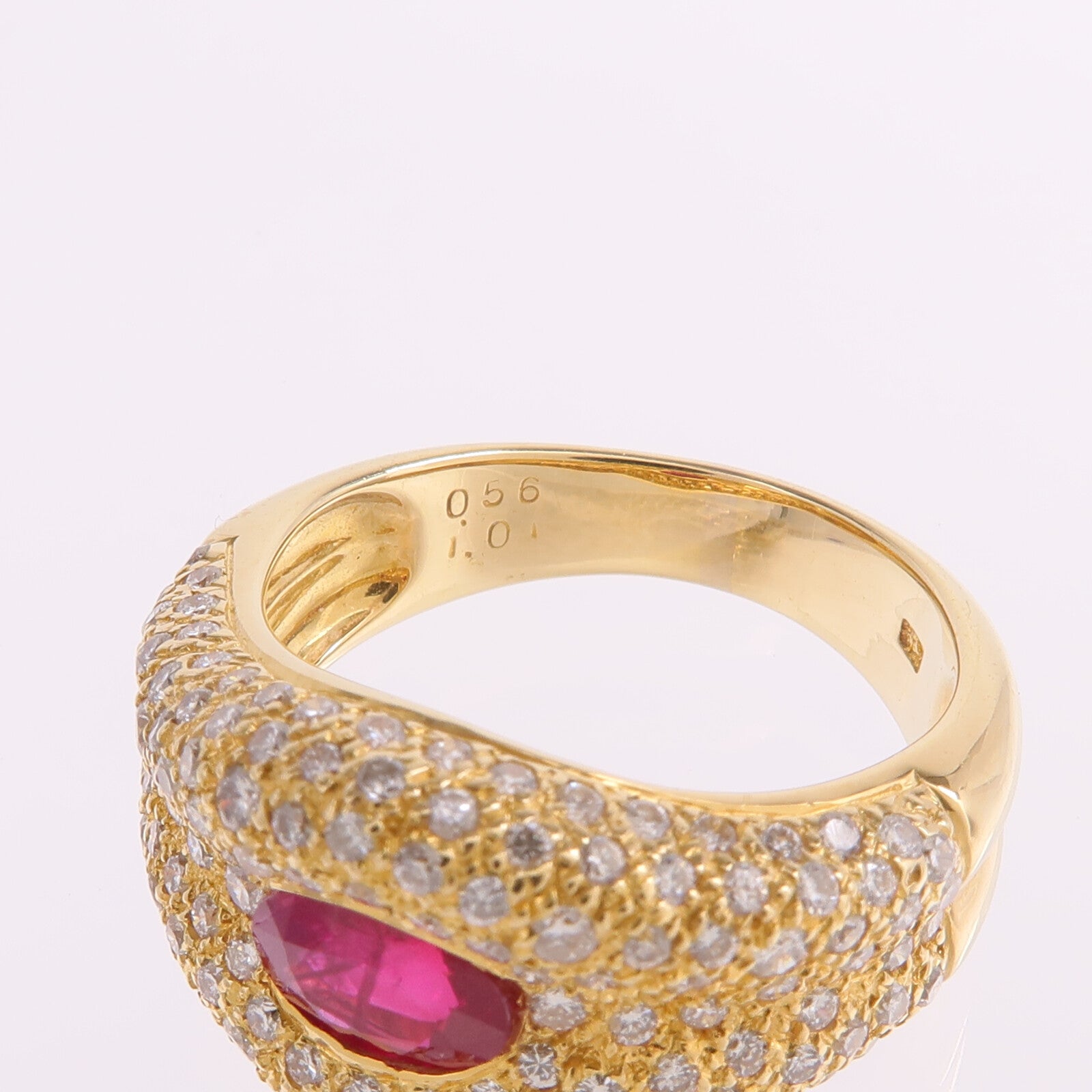 JEWELRY 18K黃金Ruby Diamond Ring紅寶石/鑽石戒指US#6.5
