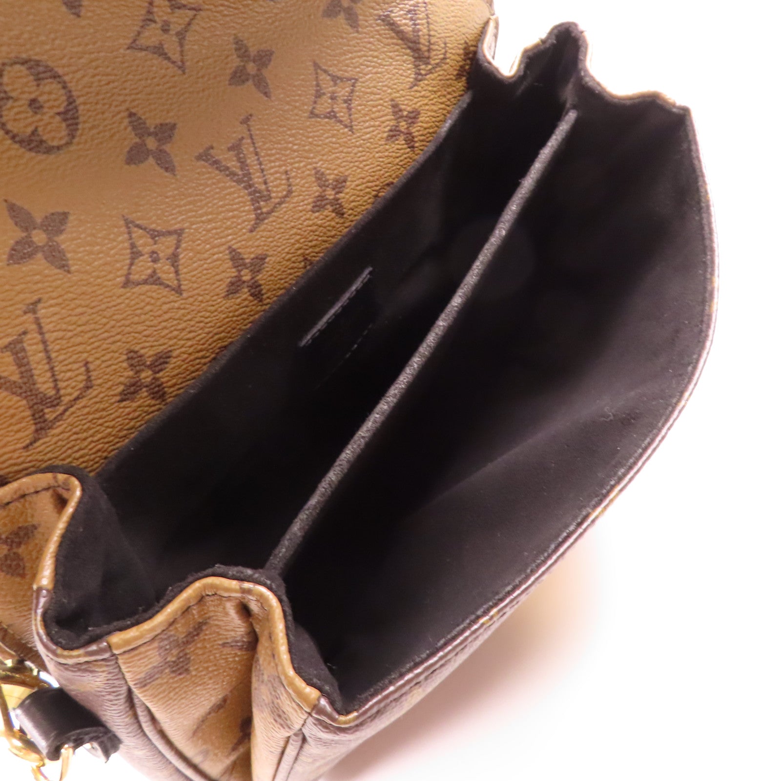 LOUIS VUITTON Monogram Reverse Pochette Metis金扣手挽肩背兩用袋棕色