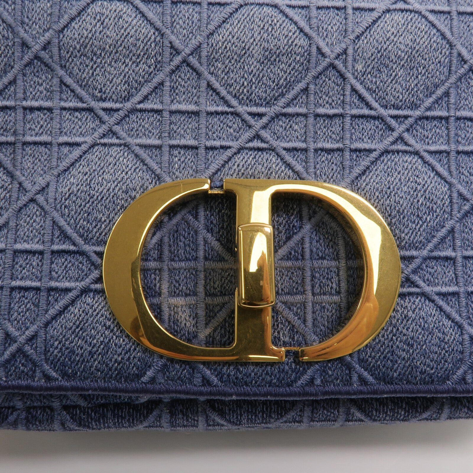 Dior 牛仔布Caro Small鏈帶肩背袋