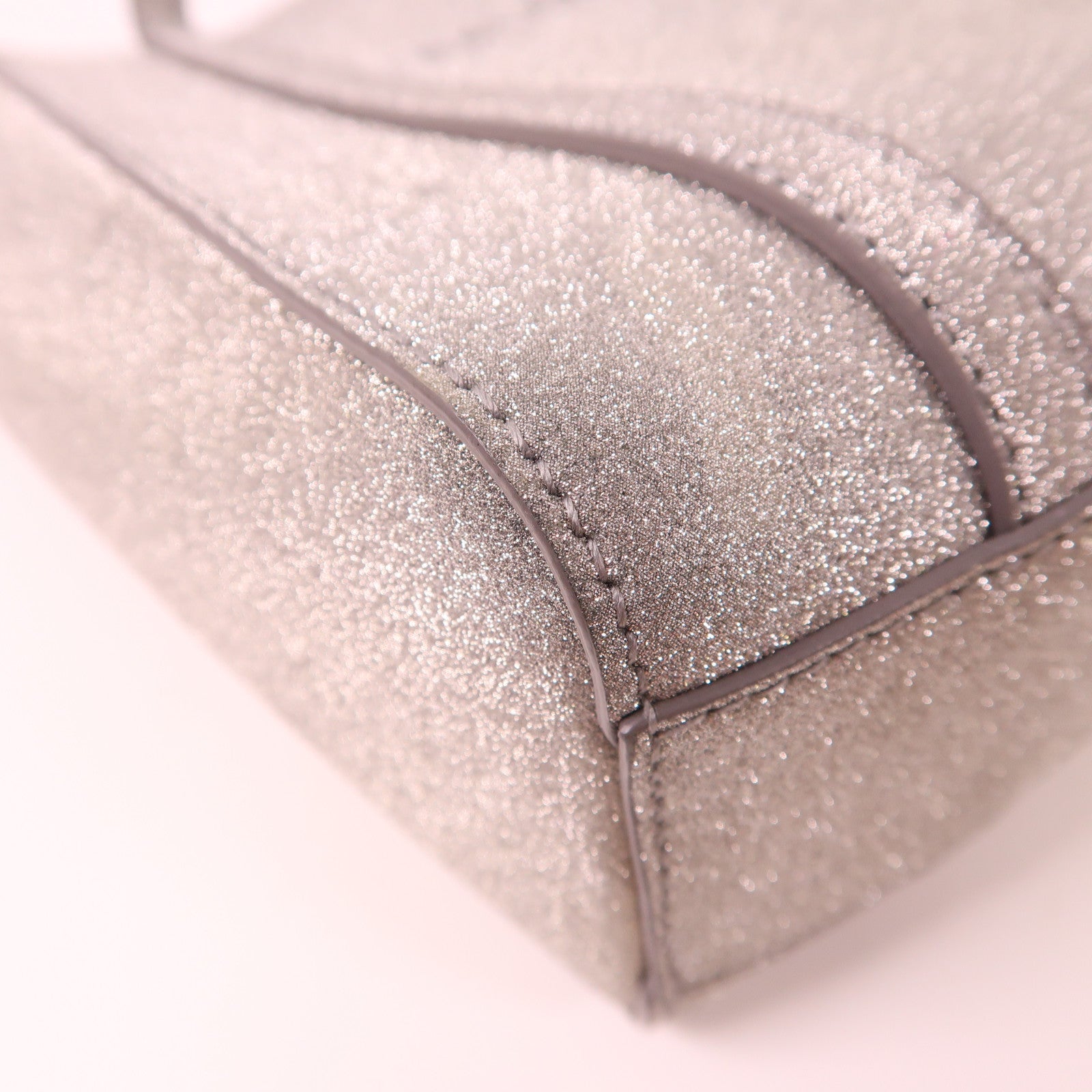 BALENCIAGA 2 Way Bag Leather Silver