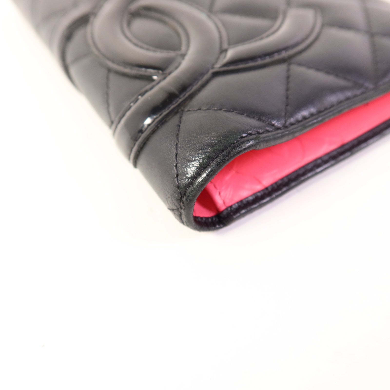 CHANEL 牛皮皮革Cambon Long Bifold Wallet銀扣長錢包