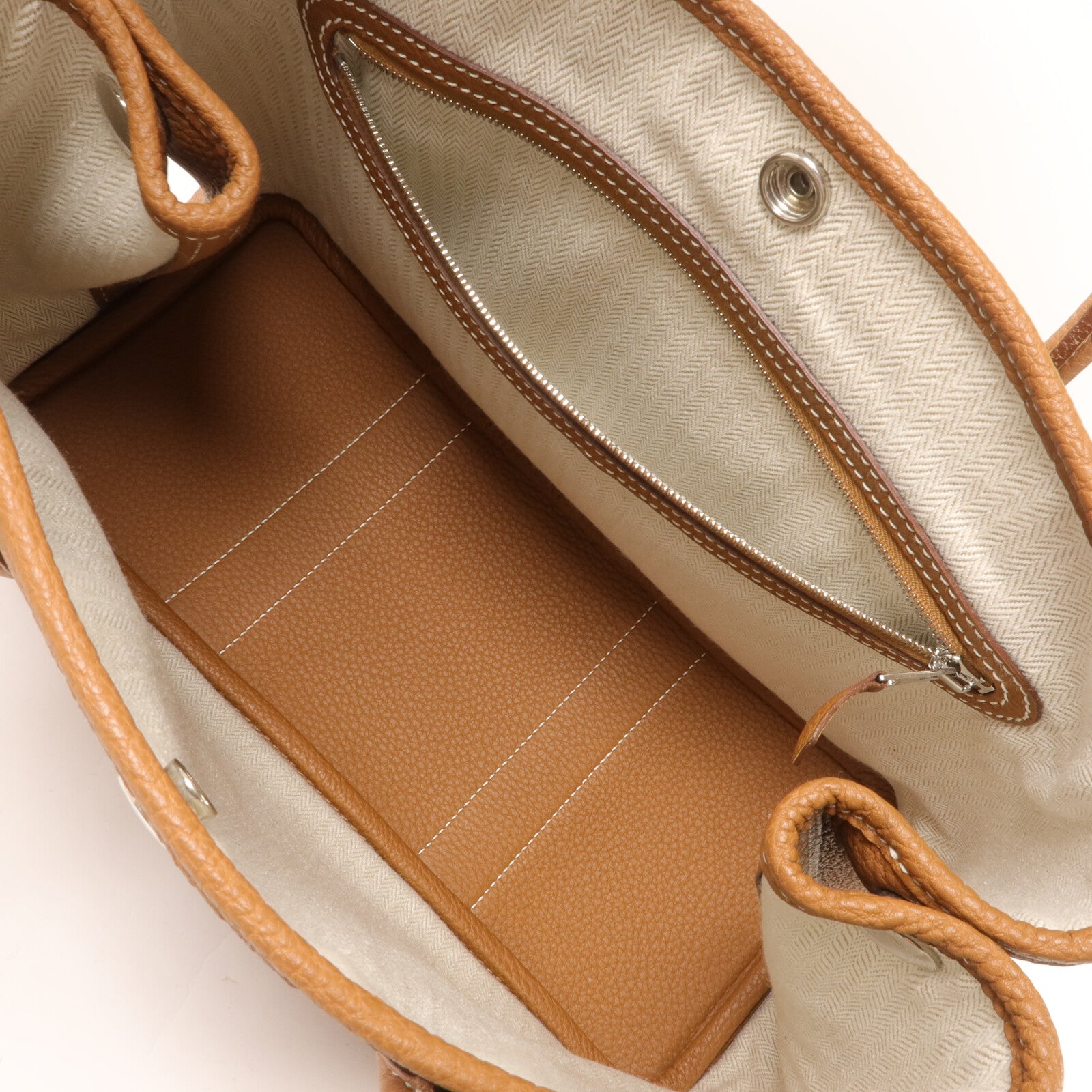 HERMES Country皮革Garden Party TPM手挽袋Gold