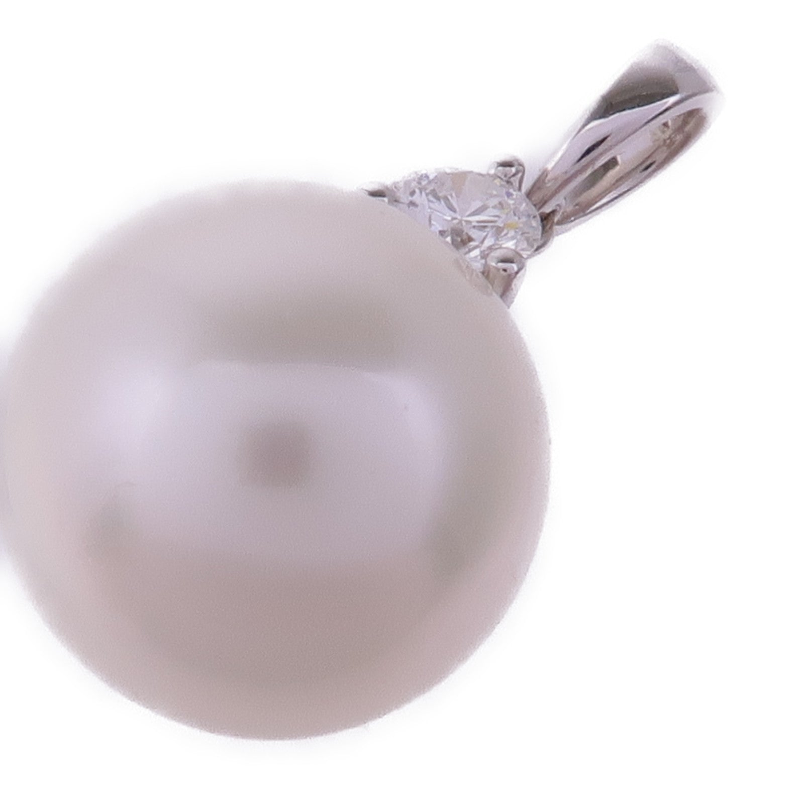 JEWELRY 18K白金Pearl Diamond Pendant Top珍珠/鑽石吊墜
