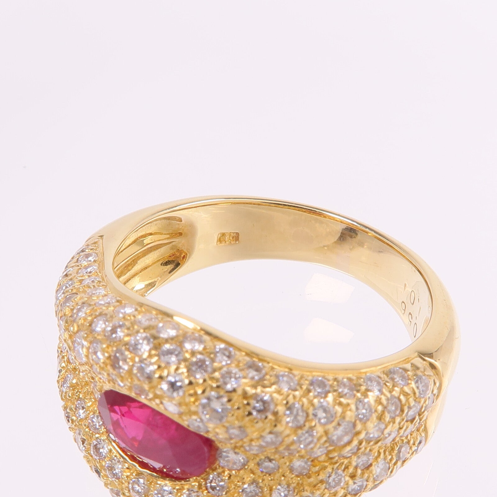 JEWELRY 18K黃金Ruby Diamond Ring紅寶石/鑽石戒指US#6.5