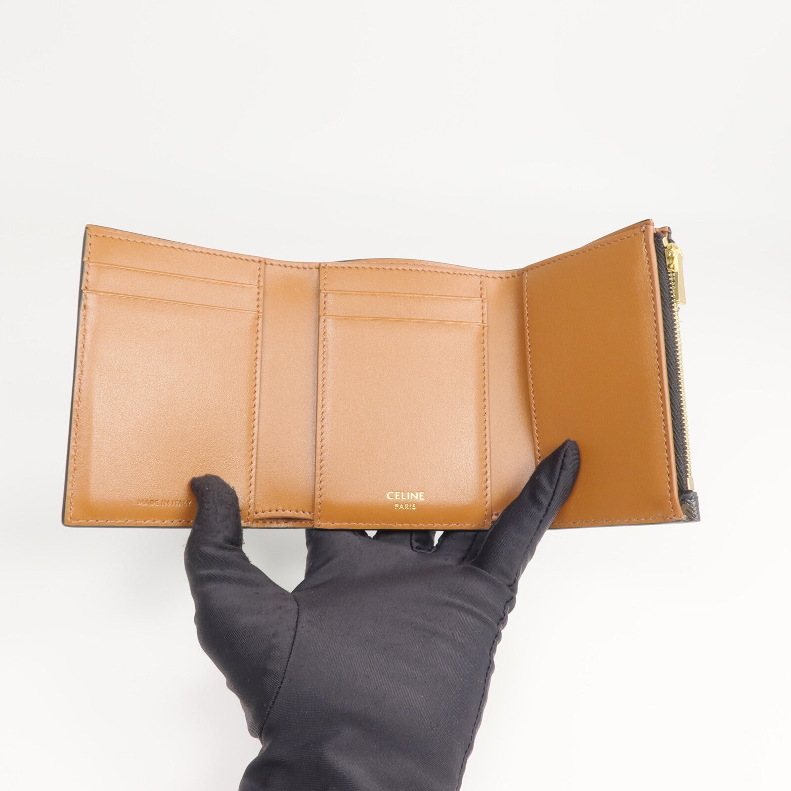 CELINE 塗層帆布Fine Strap Wallet Nino錢包
