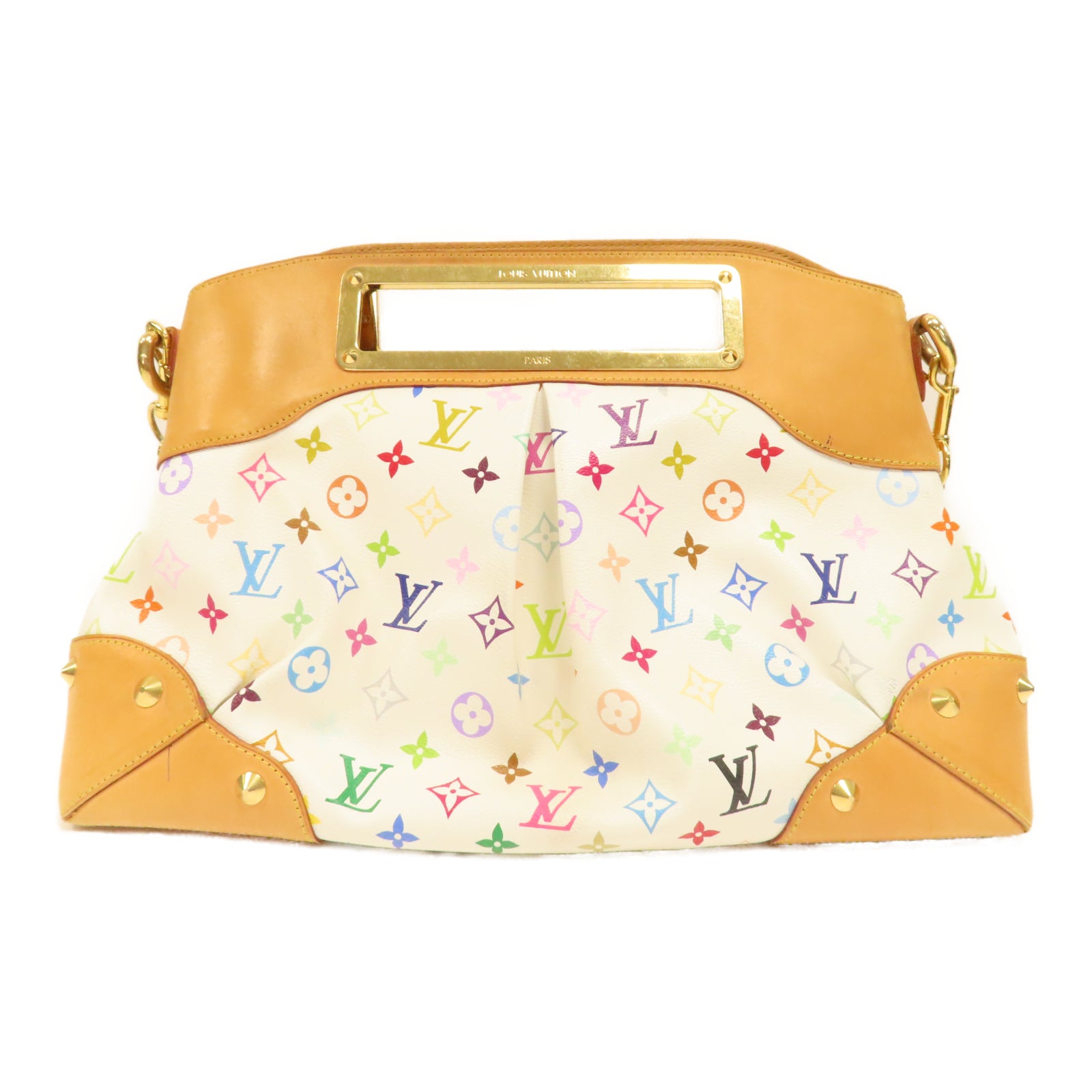 LOUIS VUITTON Monogram Multicolore Judy GM金扣手挽肩背兩用袋白色/彩色