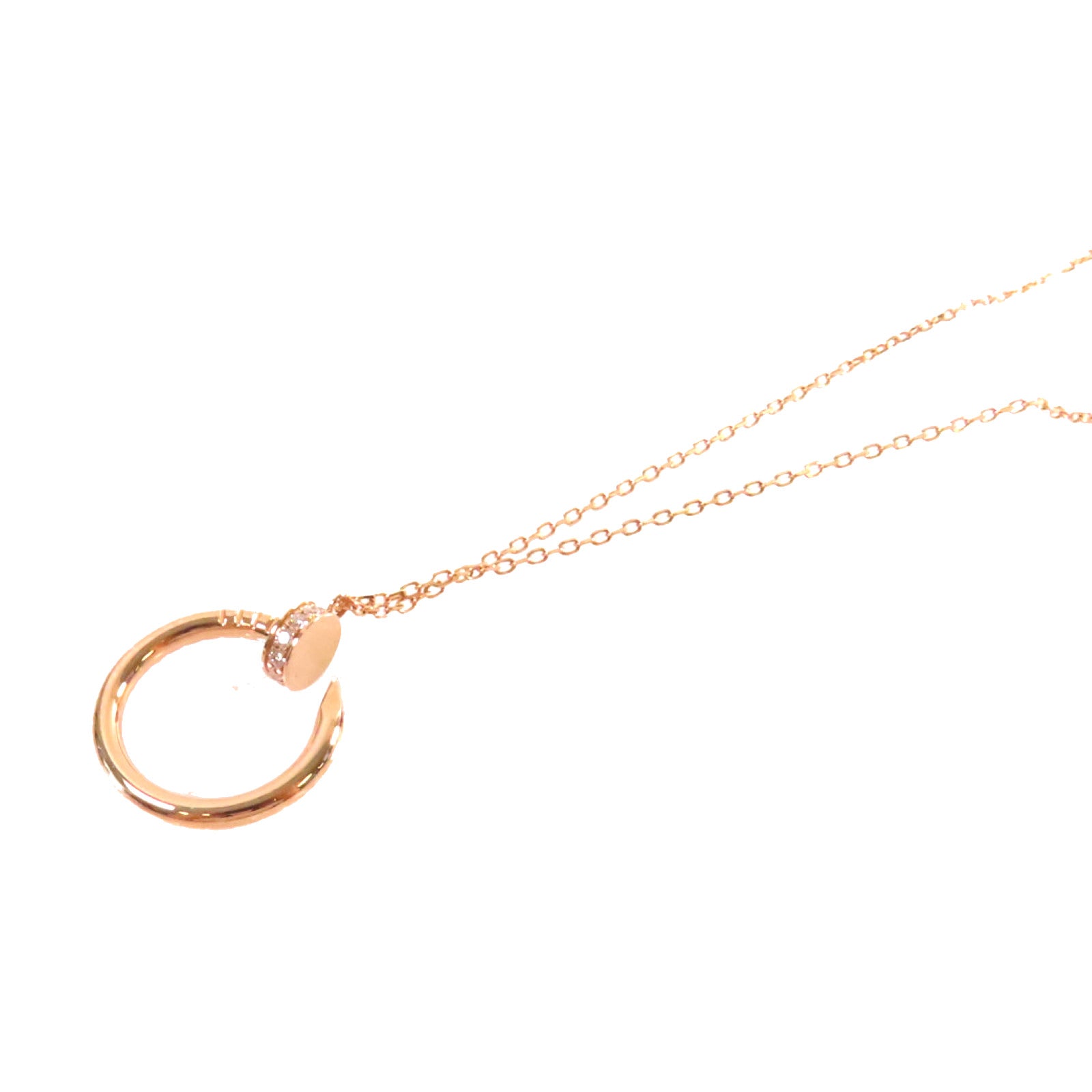 CARTIER 18K玫瑰金Diamonds Juste Un Clou Necklace項鍊