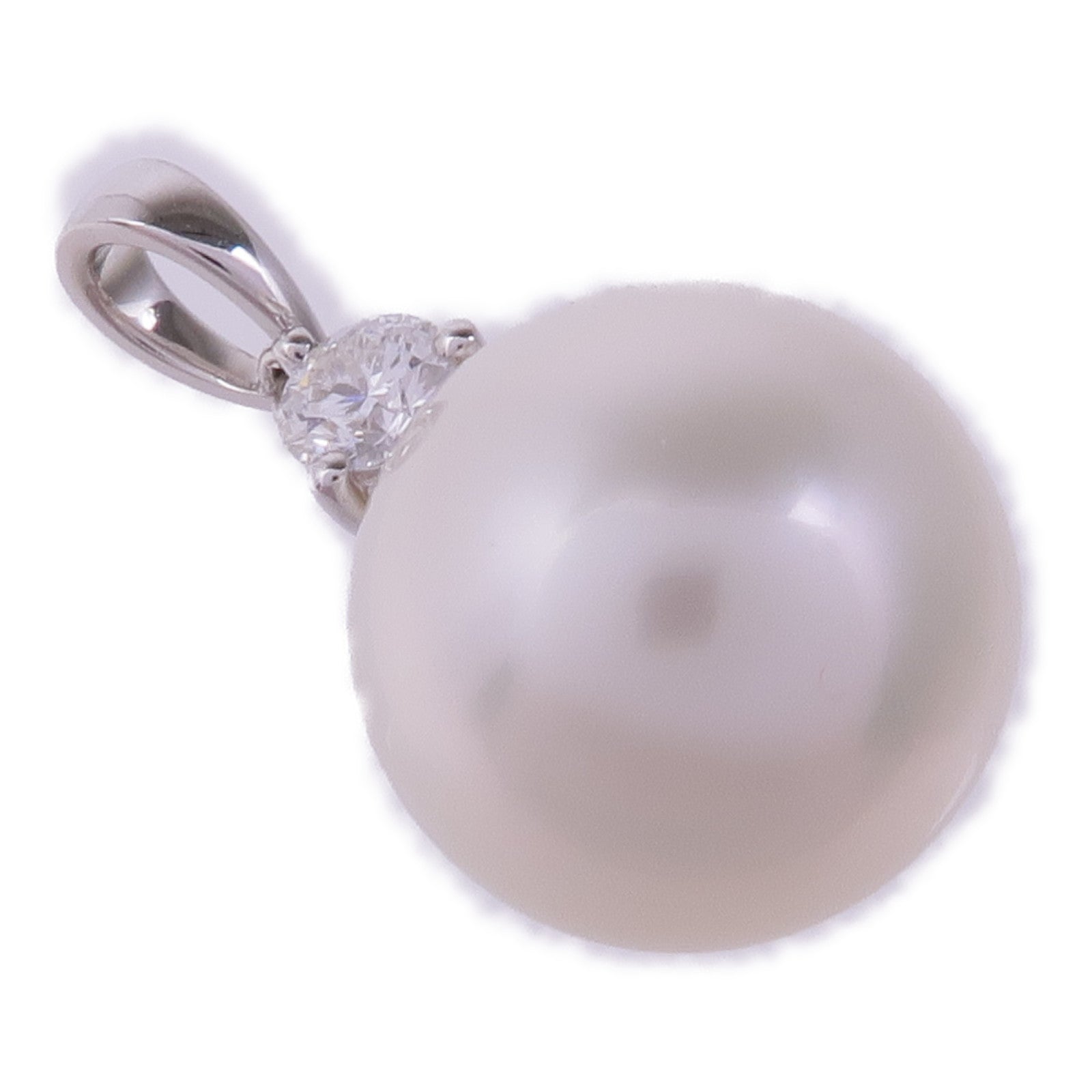 JEWELRY 18K白金Pearl Diamond Pendant Top珍珠/鑽石吊墜