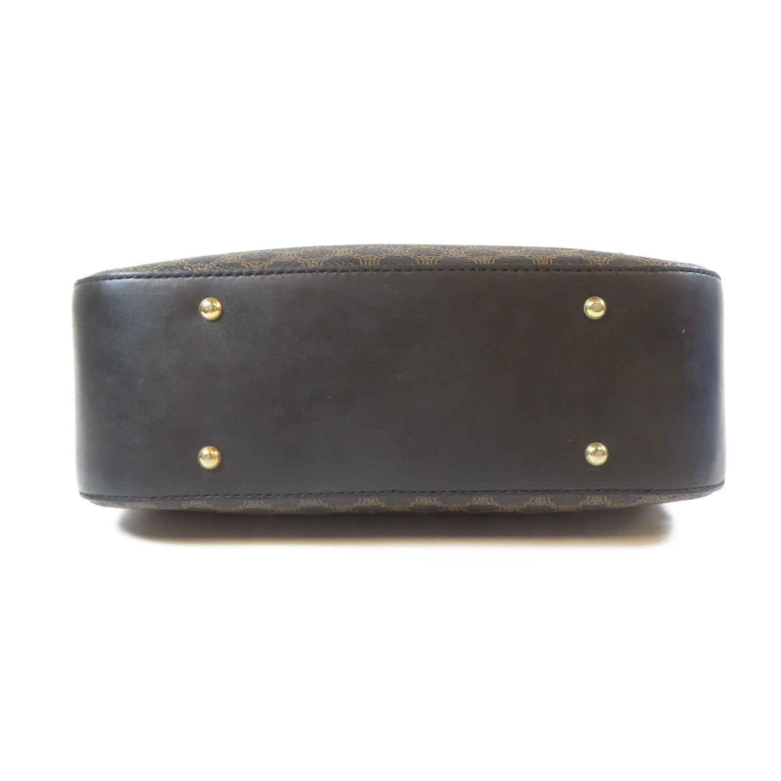 CELINE 塗層帆布Vintage Shoulder Bag金扣手挽肩背兩用袋黑色