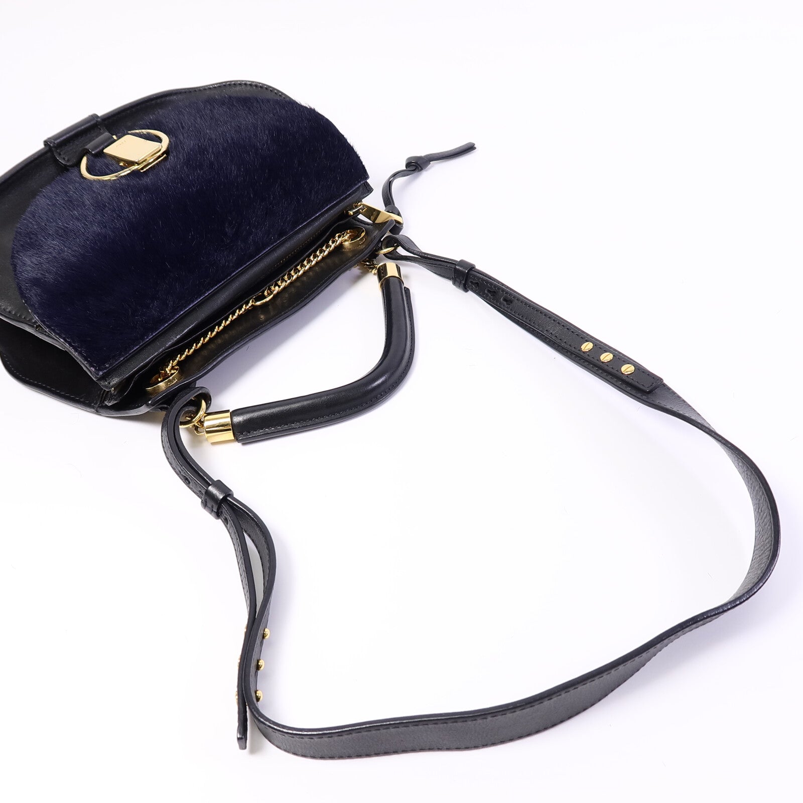 Chloe 牛皮皮革/Shearling Goldie手挽肩背兩用袋