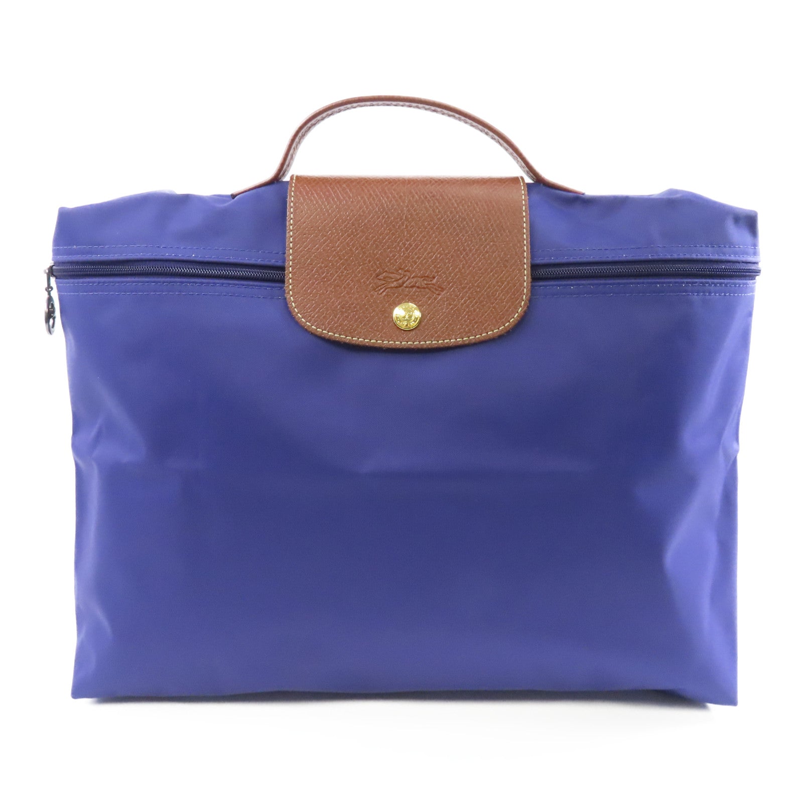 Longchamp 尼龍/皮革Handbag手挽袋紫色/啡色