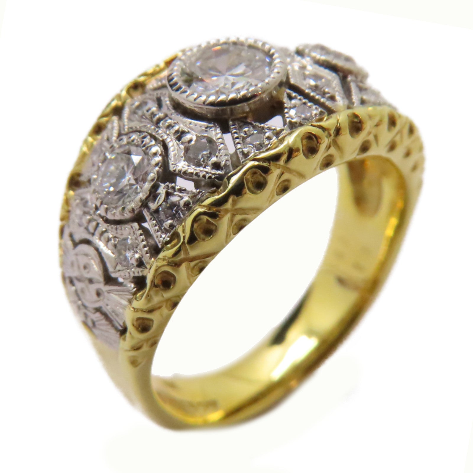 JEWELRY 18K黃金/PT900鉑金Diamond Ring 0.26ct/0.31ct鑽石戒指US#5.75