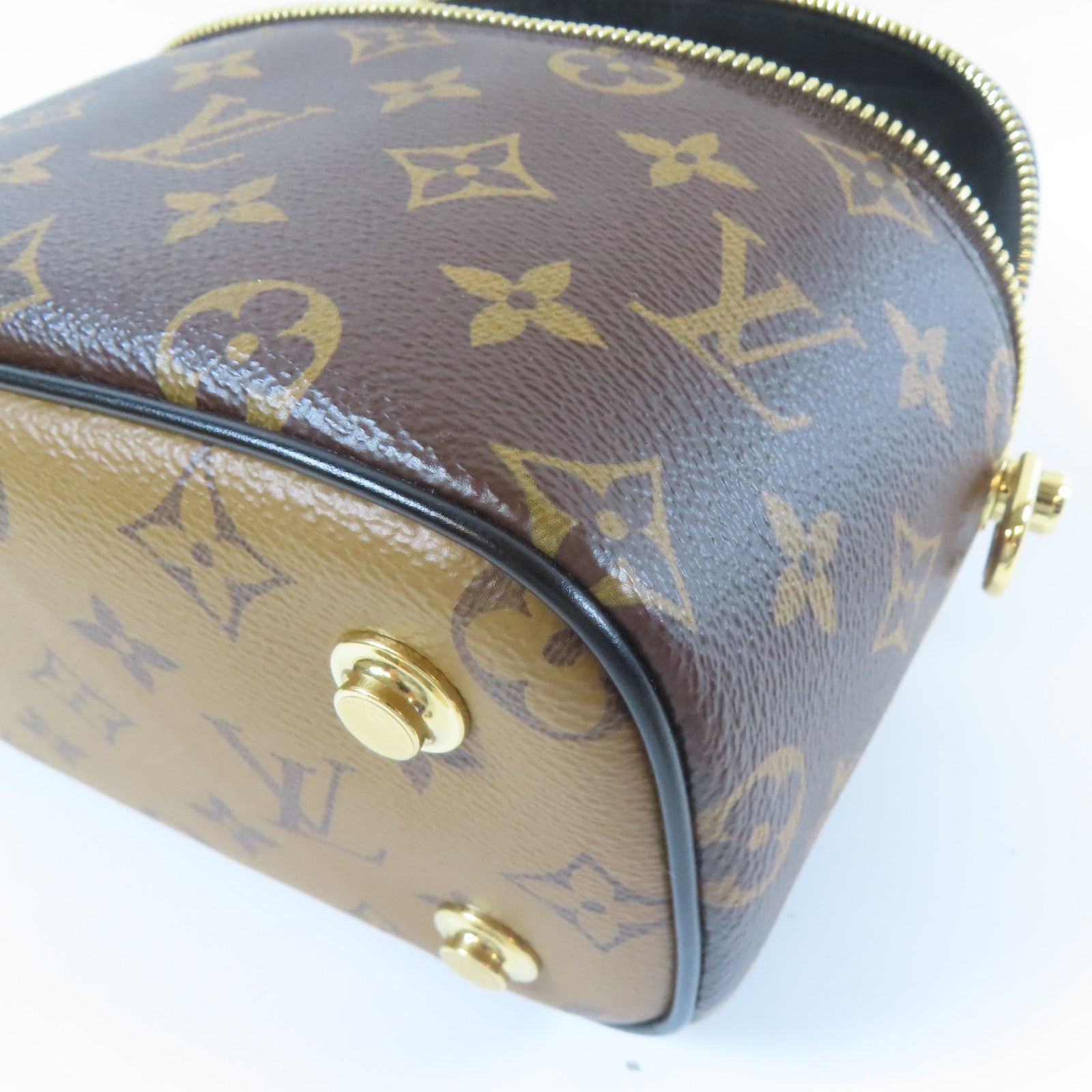 LOUIS VUITTON Monogram Vanity Case PM金扣鏈帶肩背袋啡色