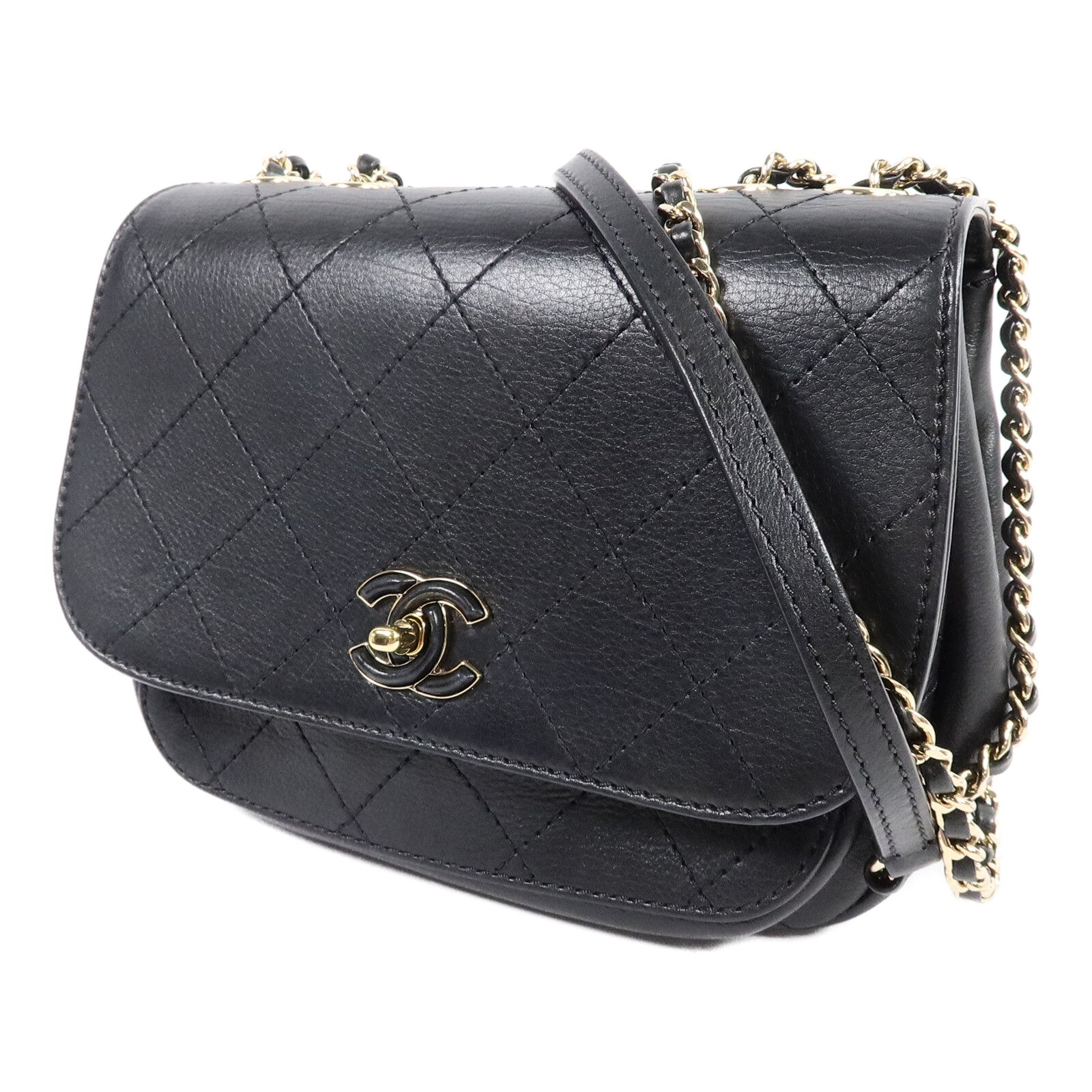 CHANEL 牛皮皮革Chain Shoulder Bag鏈帶肩背袋