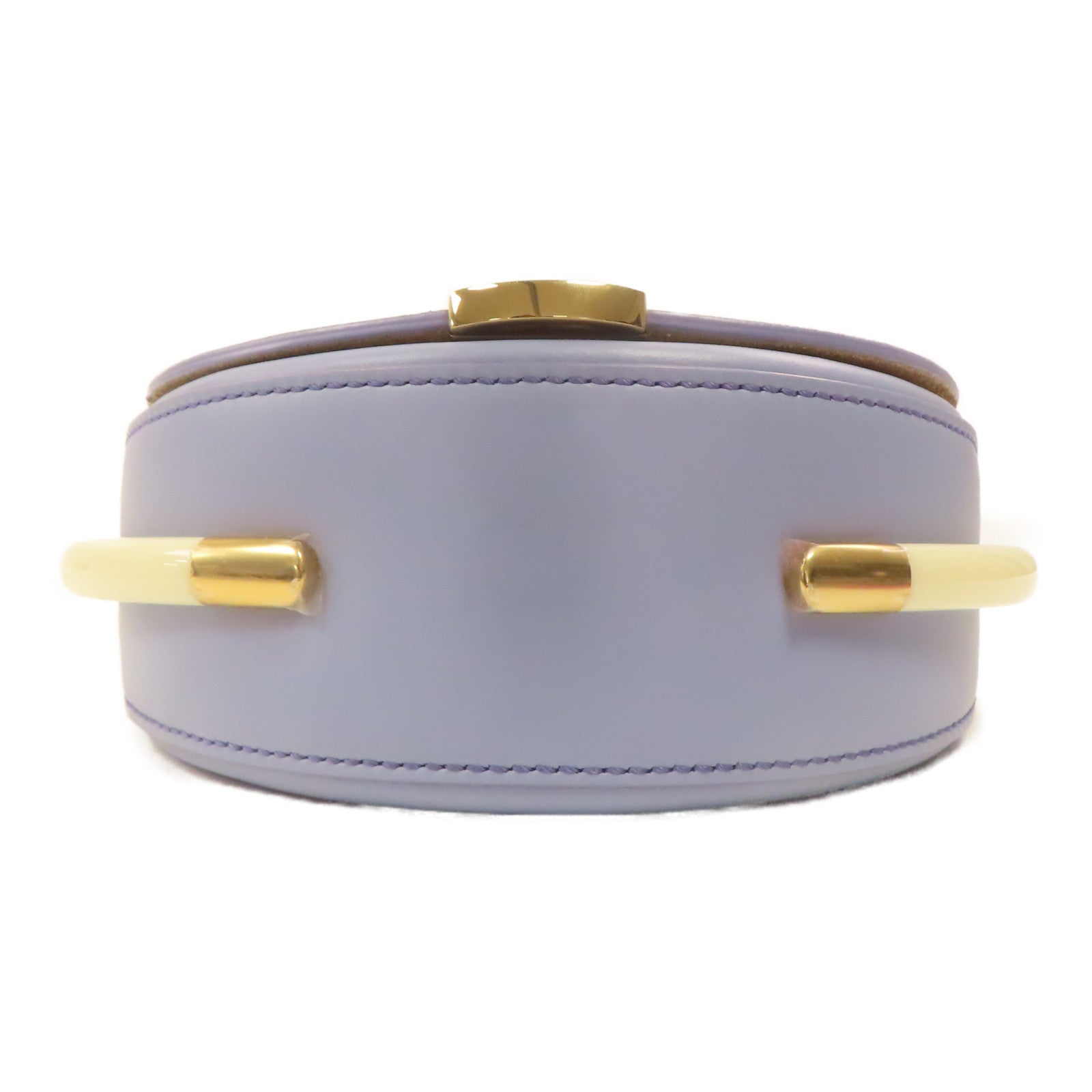 FENDI 牛皮皮革Moonlight金扣肩背袋藍色