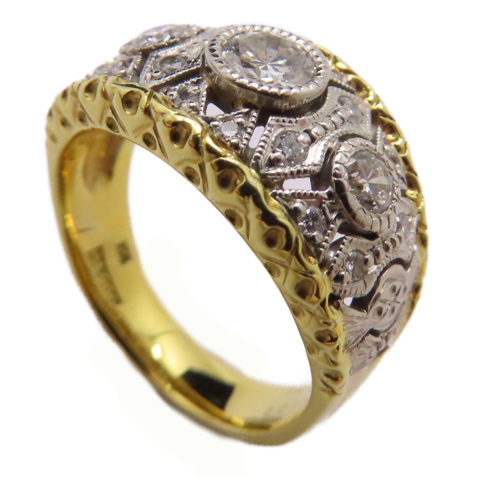 JEWELRY 18K黃金/PT900鉑金Diamond Ring 0.26ct/0.31ct鑽石戒指US#5.75