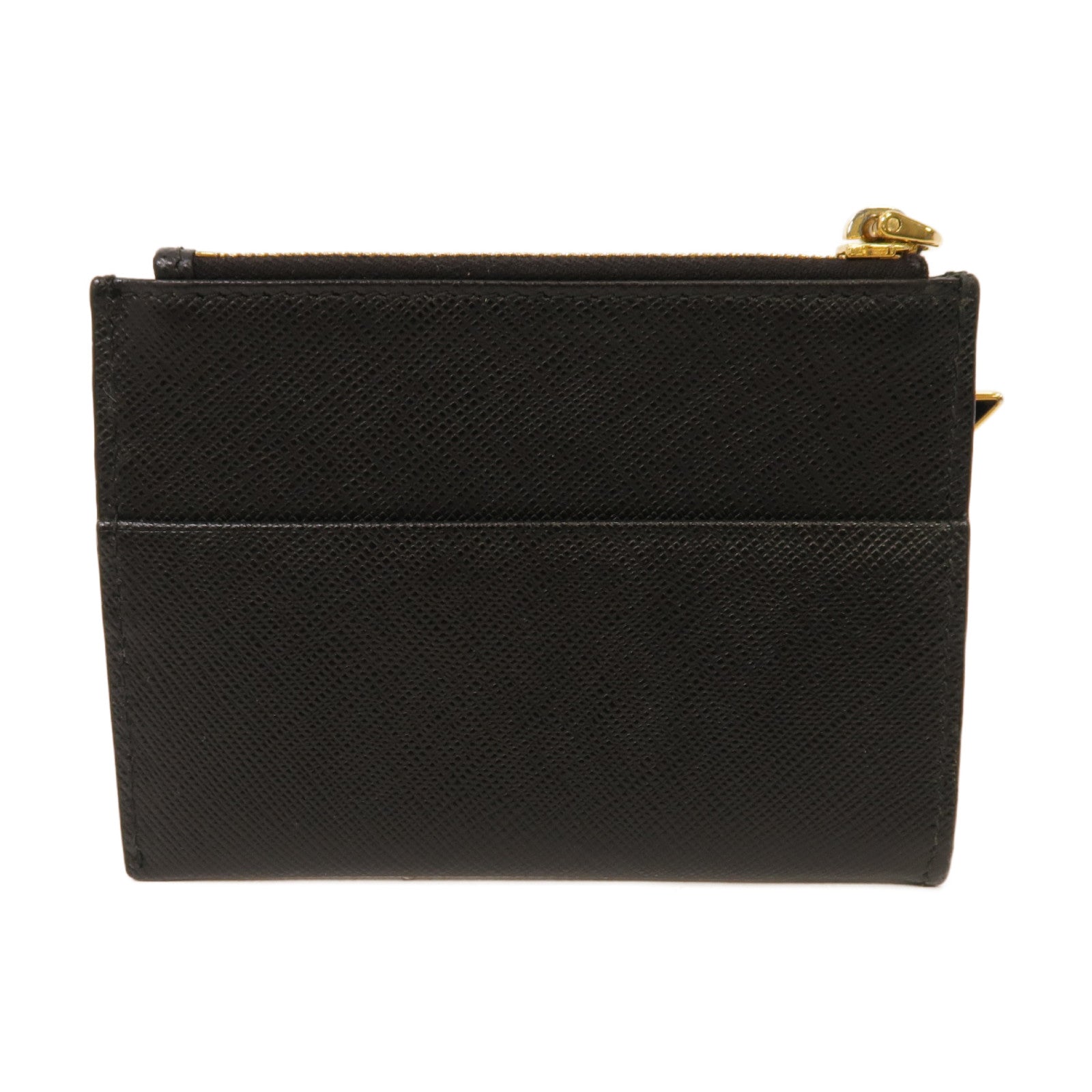 PRADA 牛皮皮革Card Case金扣卡片套黑色