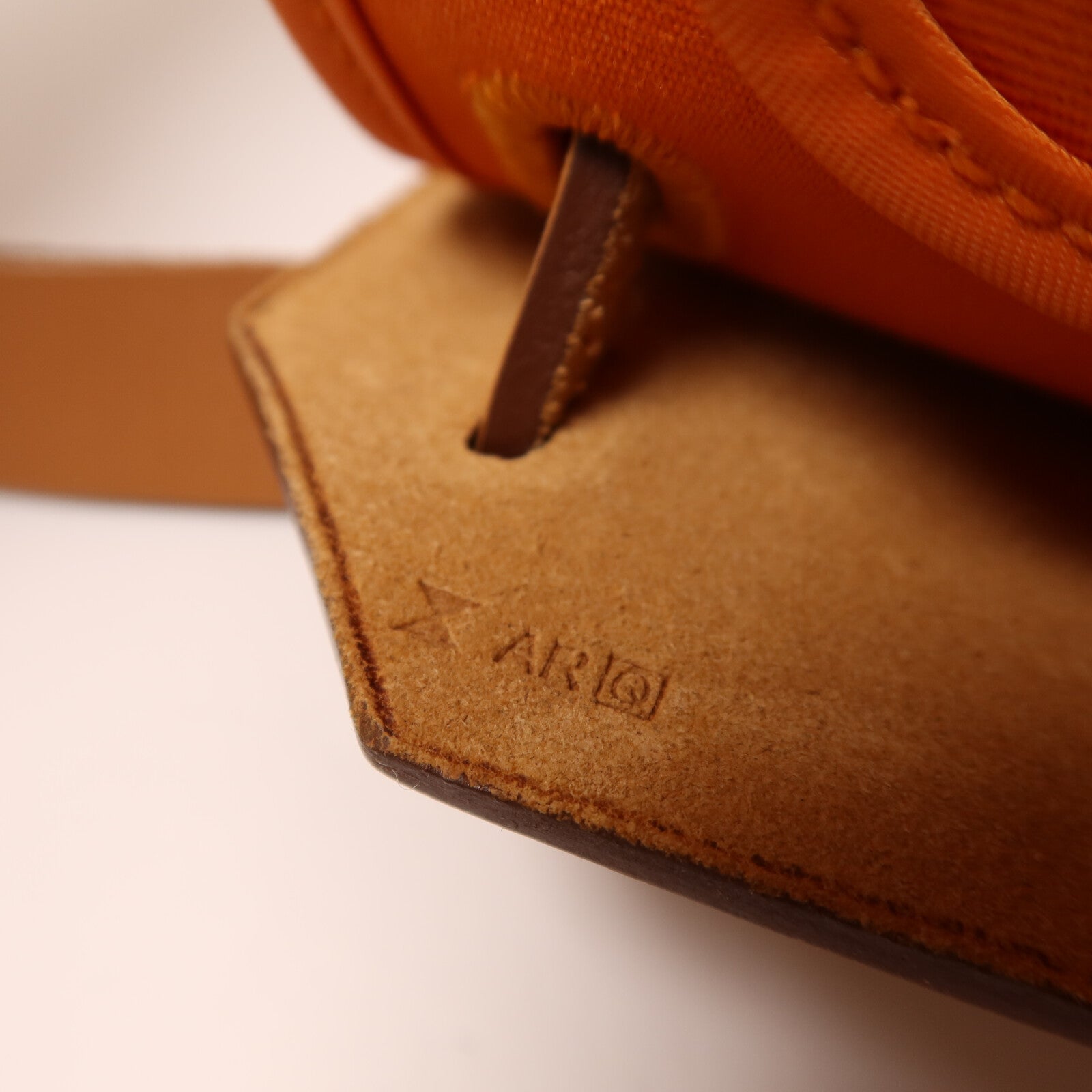 HERMES 帆布Herbag PM銀扣手挽肩背兩用袋Orange