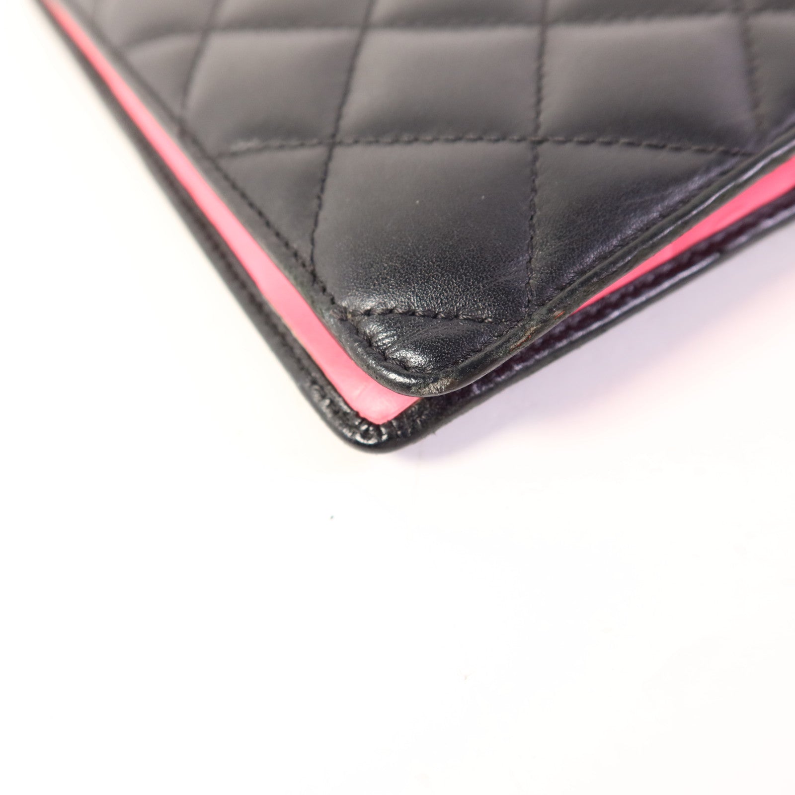 CHANEL 牛皮皮革Cambon Long Bifold Wallet銀扣長錢包