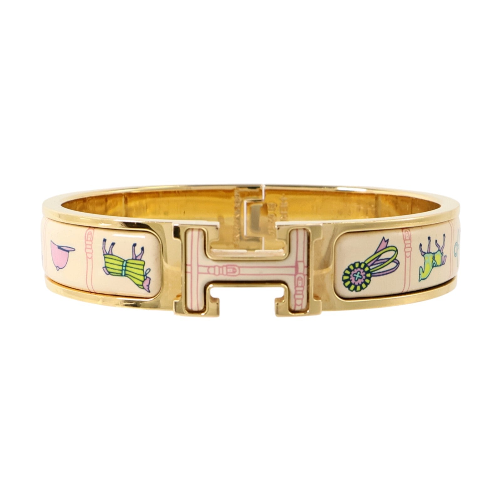 HERMES 金屬/琺瑯Clic H Bangle手鐲