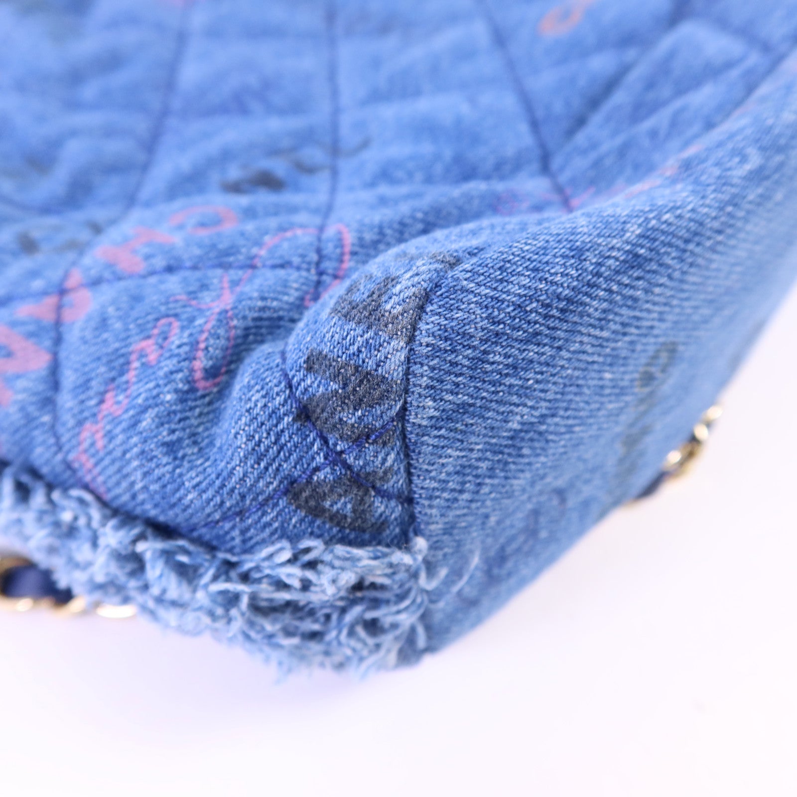 CHANEL 【激減優惠】牛仔布料Denim Mood Chain Bucket Bag金扣鏈帶肩背袋