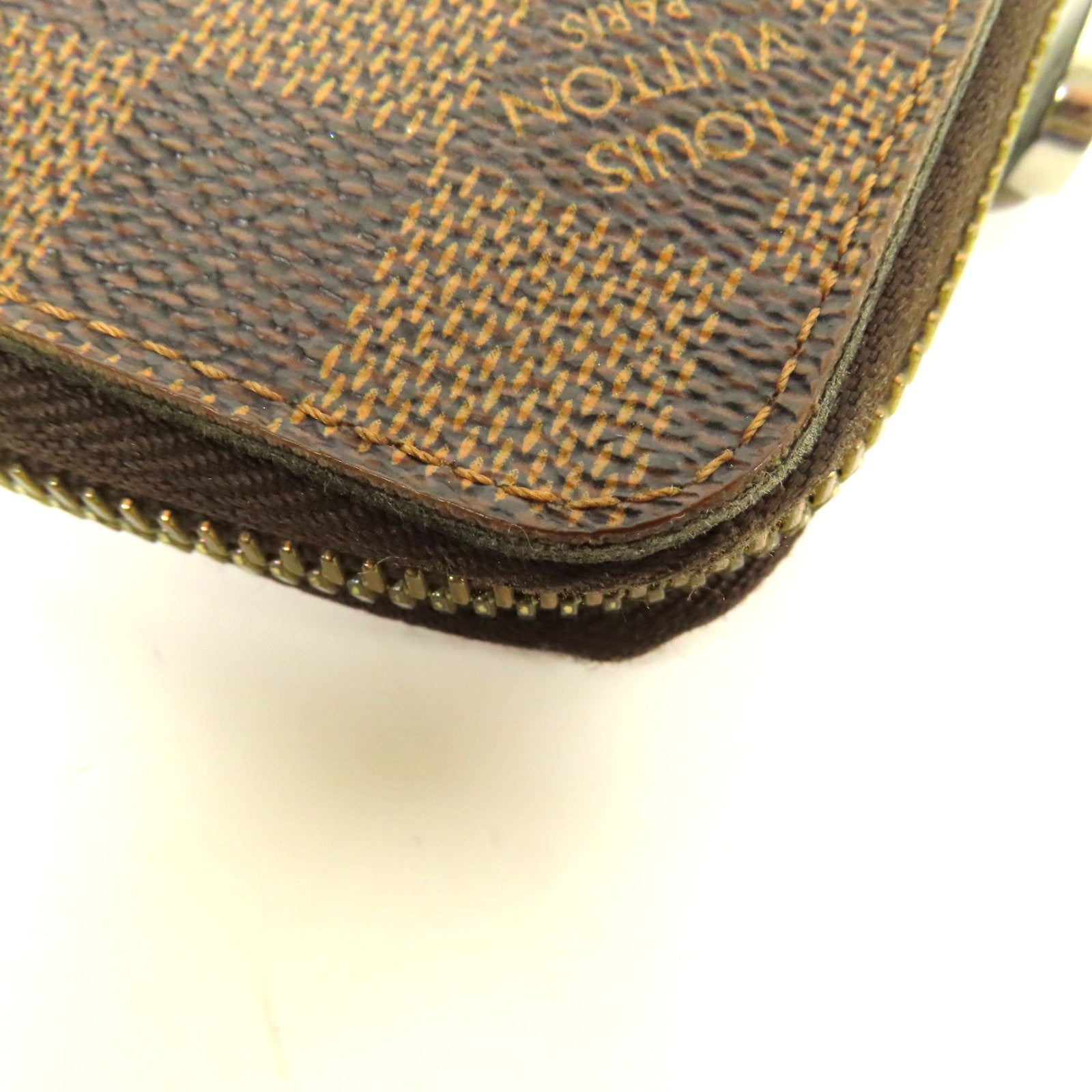 LOUIS VUITTON Damier Zippy Wallet金扣長錢包