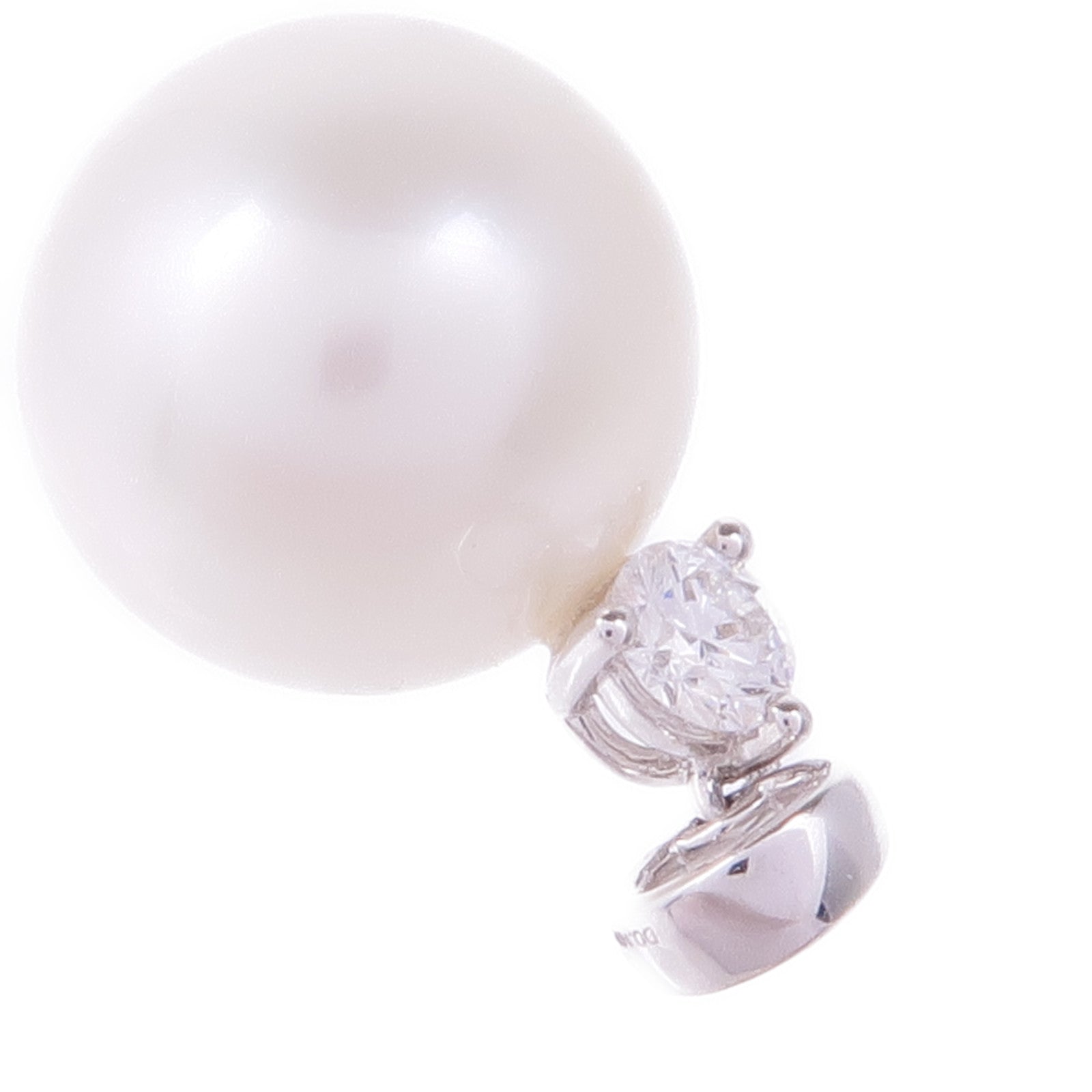 JEWELRY 18K白金Pearl Diamond Pendant Top珍珠/鑽石吊墜