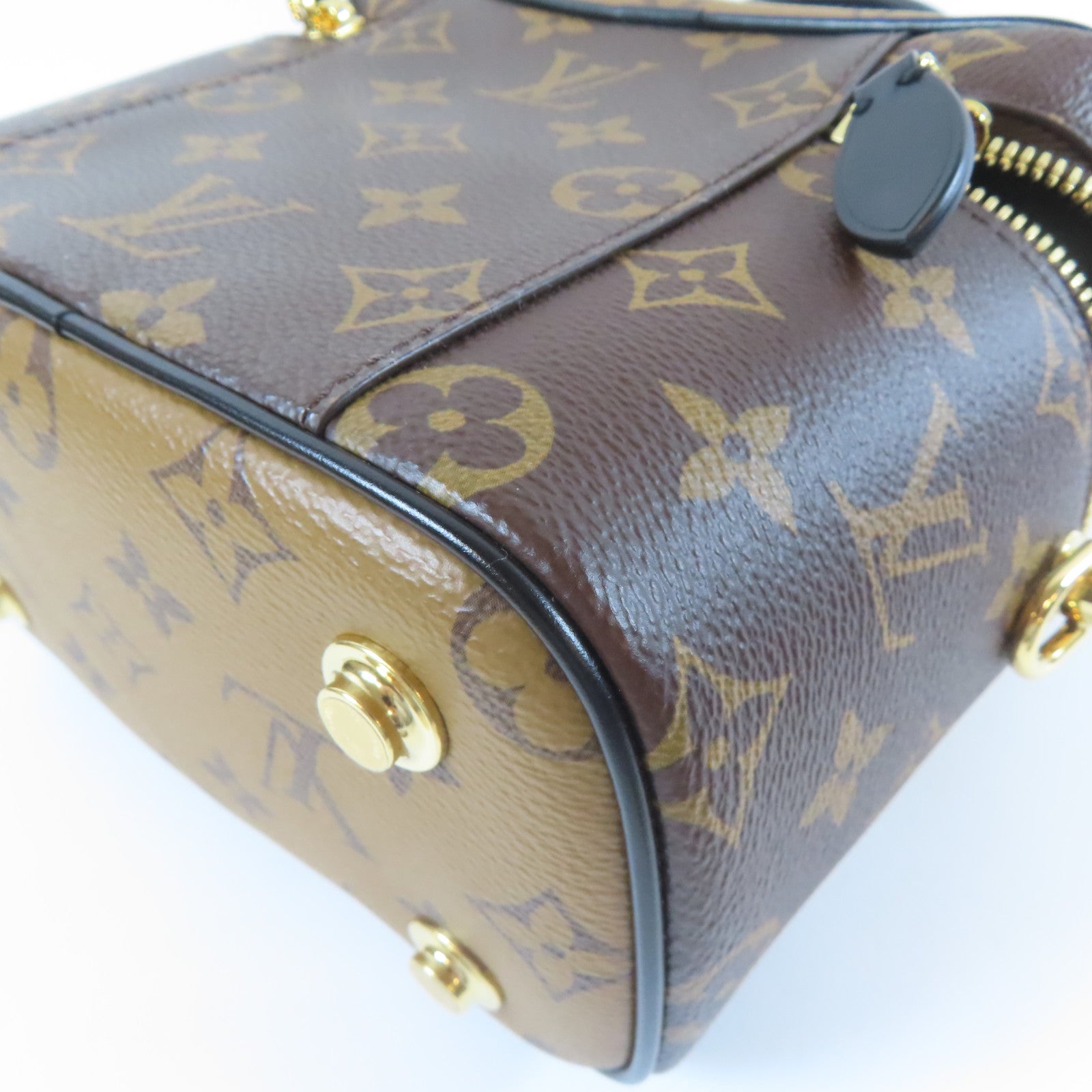 LOUIS VUITTON Monogram Vanity Case PM金扣鏈帶肩背袋啡色