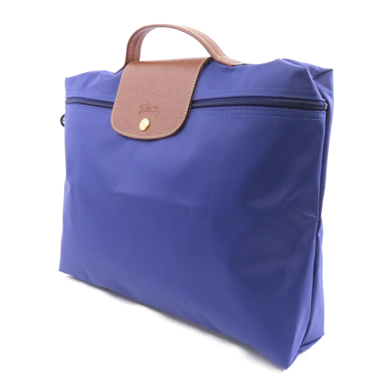 Longchamp 尼龍/皮革Handbag手挽袋紫色/啡色