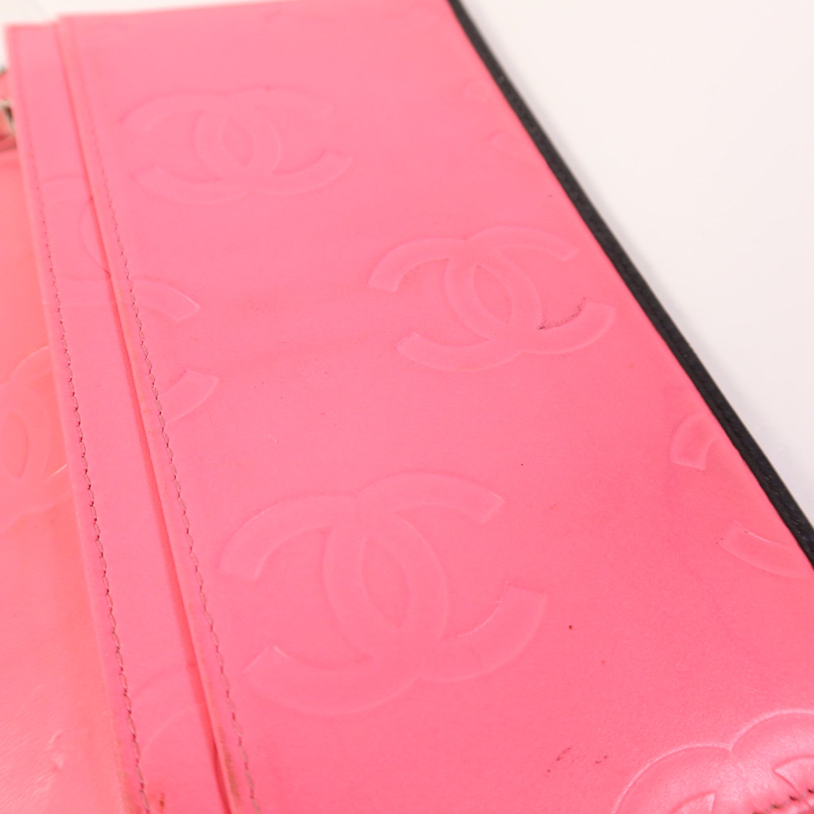 CHANEL 牛皮皮革Cambon Long Bifold Wallet銀扣長錢包