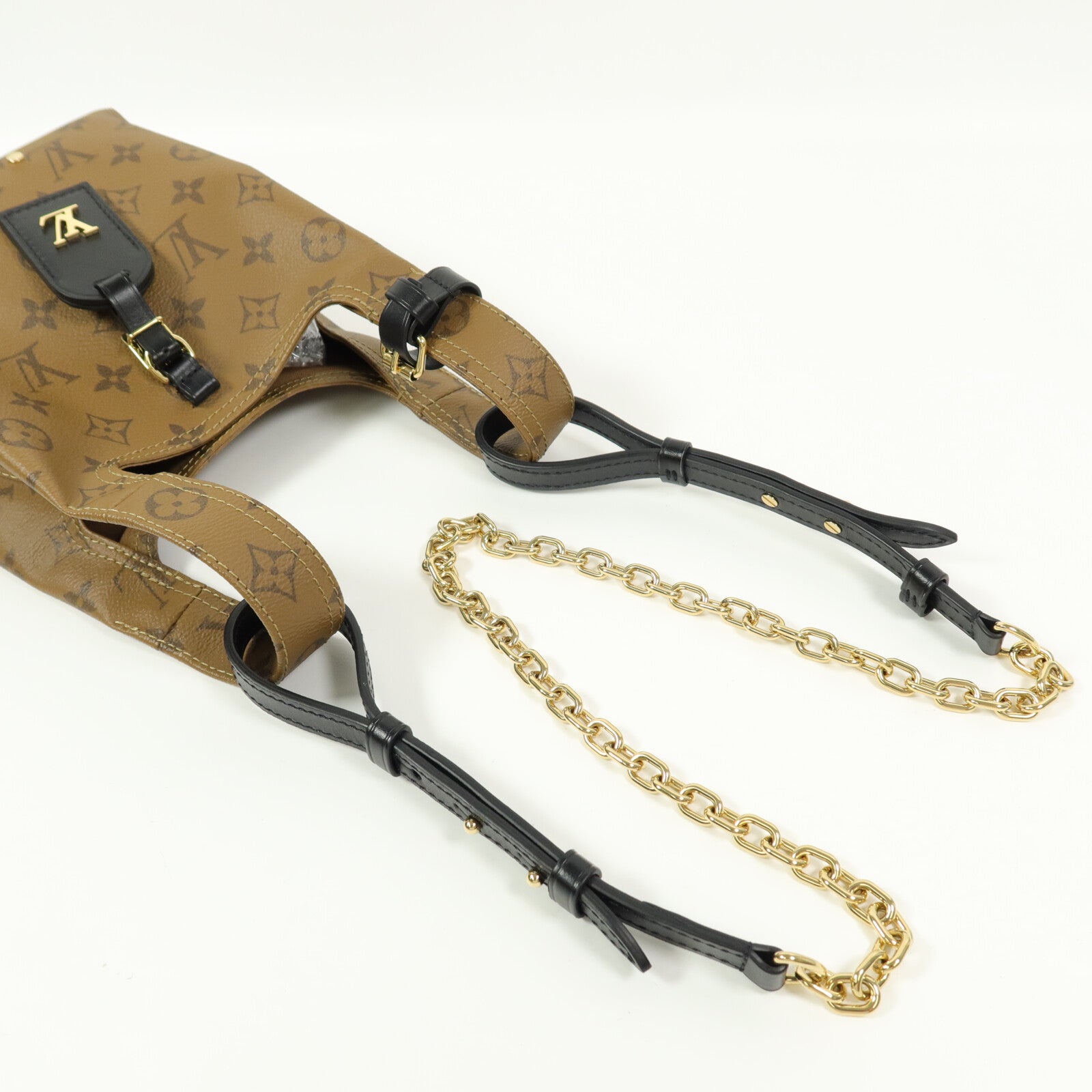 LOUIS VUITTON Monogram Reverse Atlantis BB金扣手挽肩背兩用袋