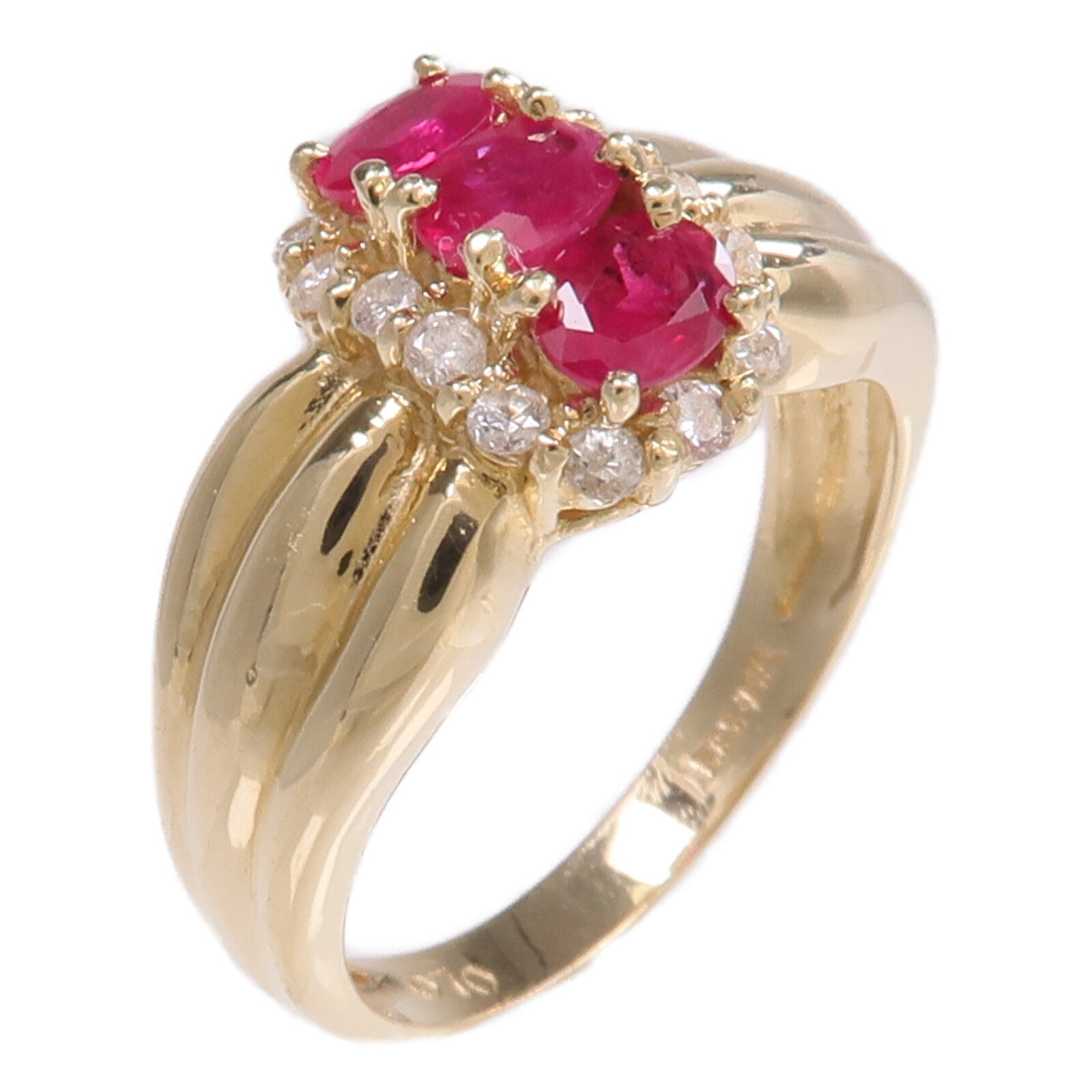JEWELRY 14K黃金Ring紅寶石/鑽石戒指