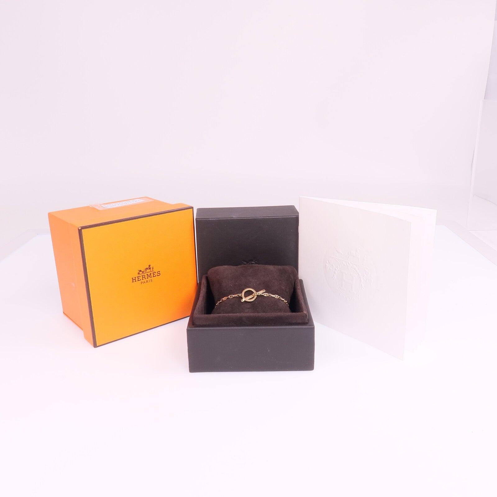 HERMES 【激減優惠】18K玫瑰金/陶瓷Chaine d'ancre Verso Bracelet手鏈