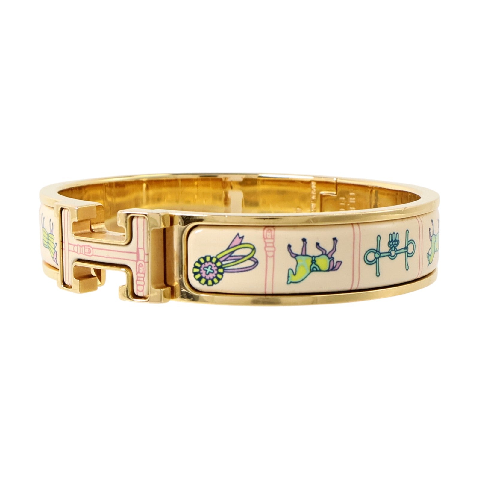 HERMES 金屬/琺瑯Clic H Bangle手鐲